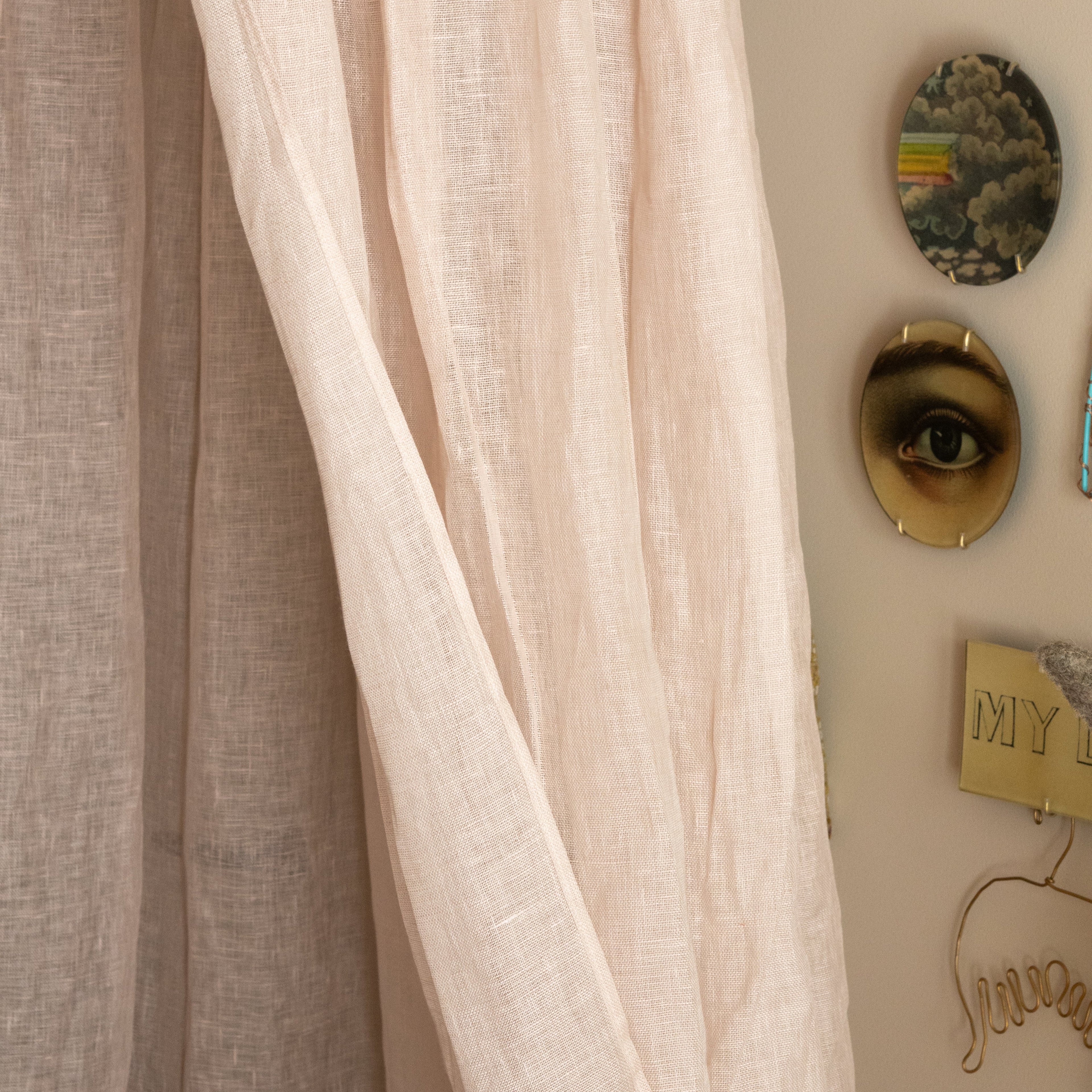 Linen Bed Canopy - Craie