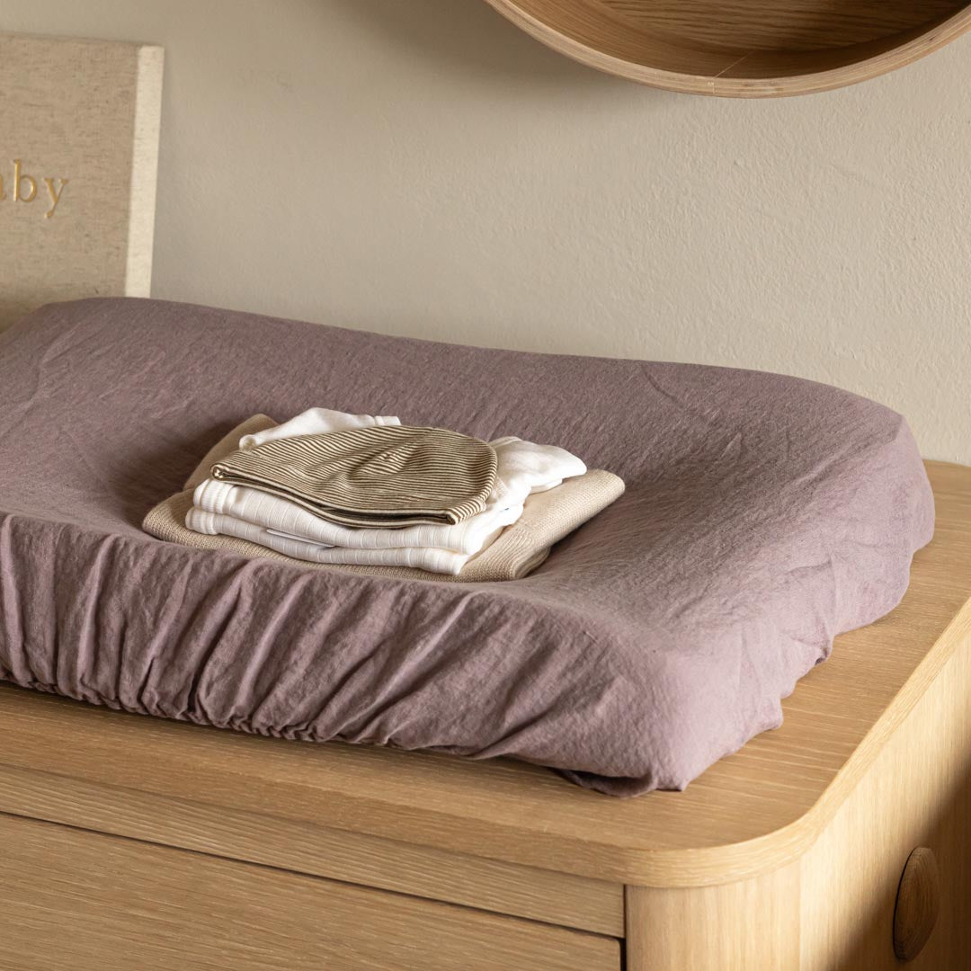 Linen changing pad cover Dusty Lilac