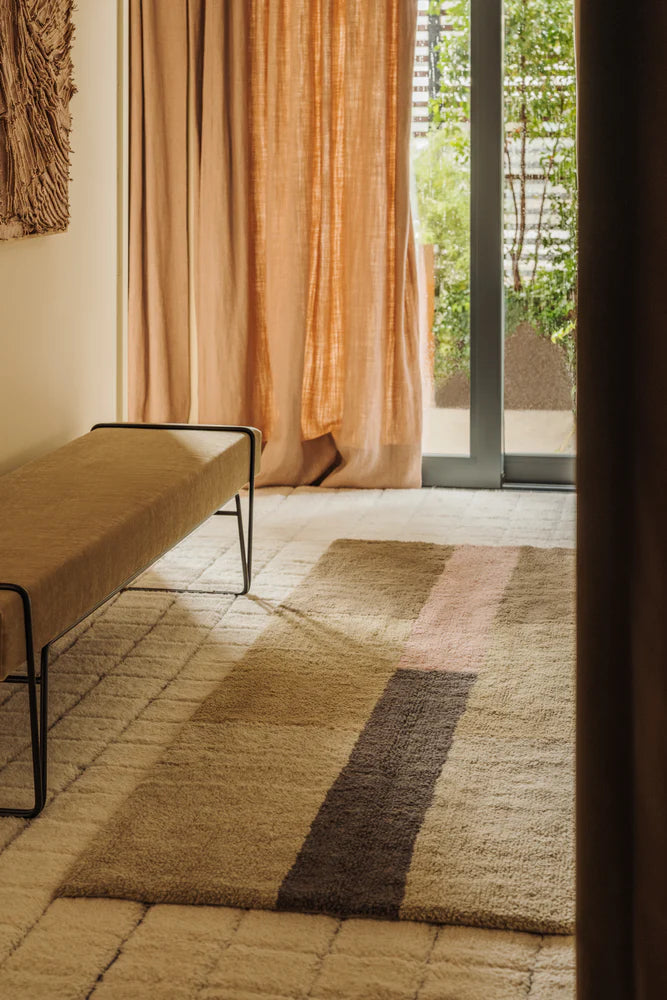 Wollen vloerkleed Dusty pink 80 x 140 cm