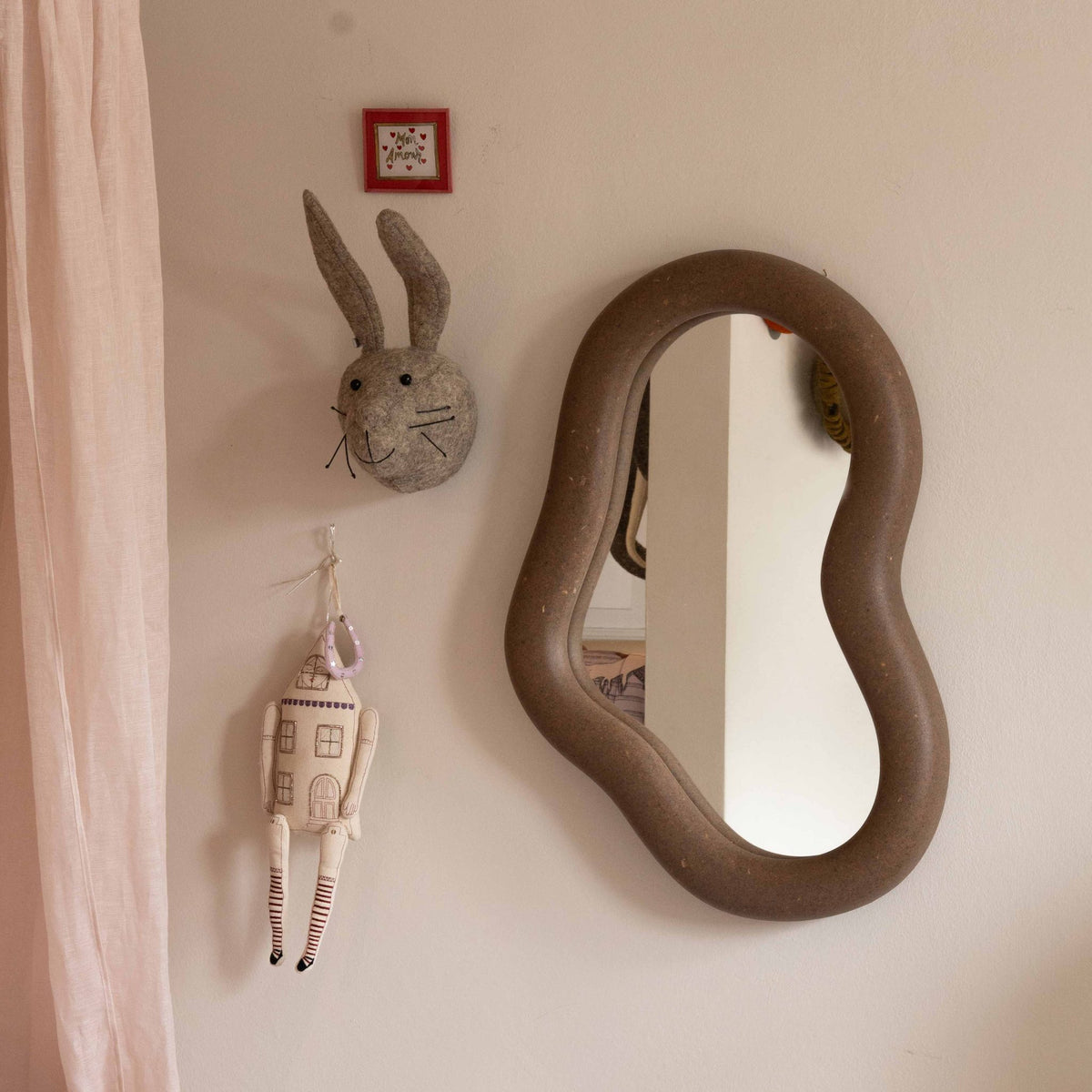 EcoBirdy Marine Mirror in Coffee Brown, alternate angle