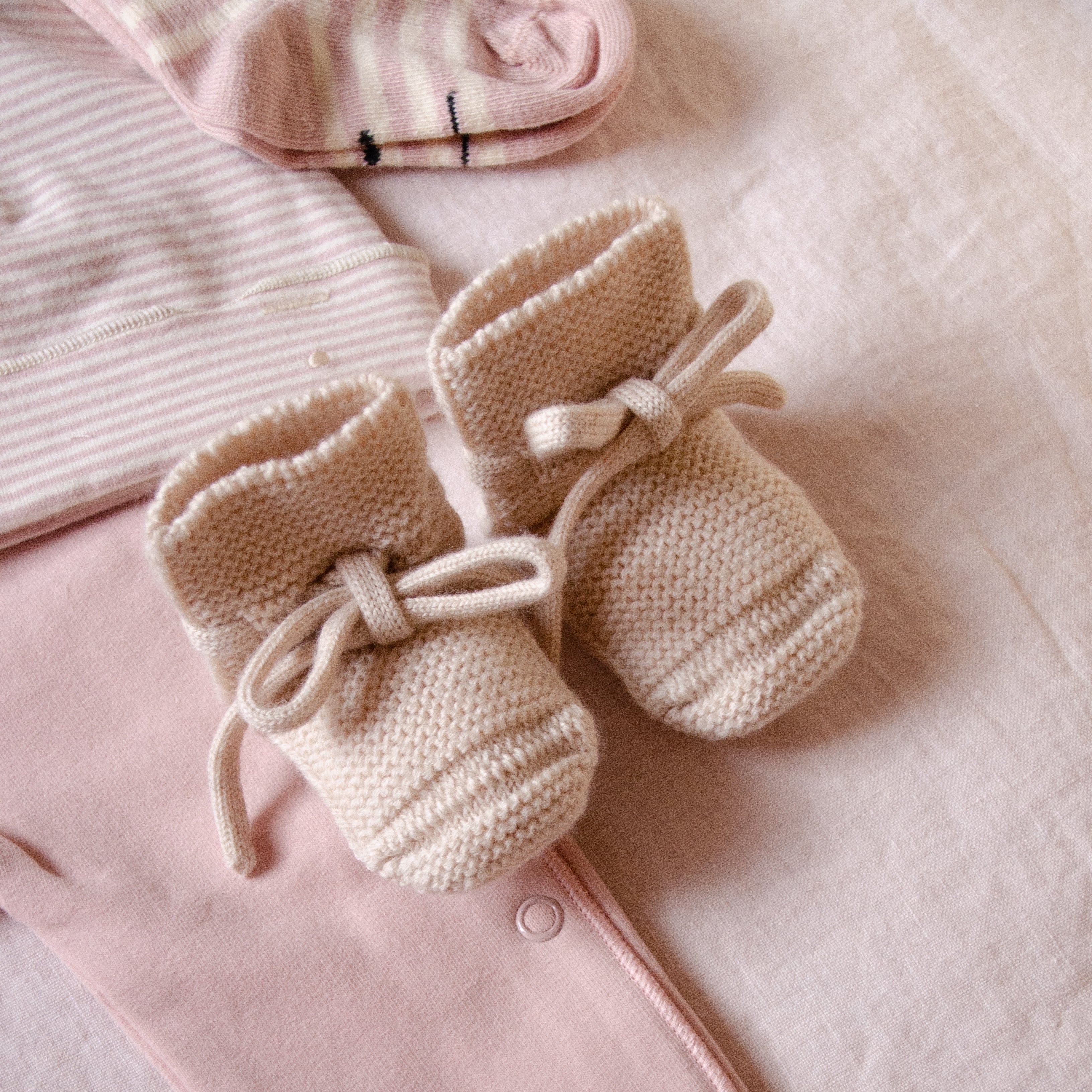 Merino Baby Booties Cream