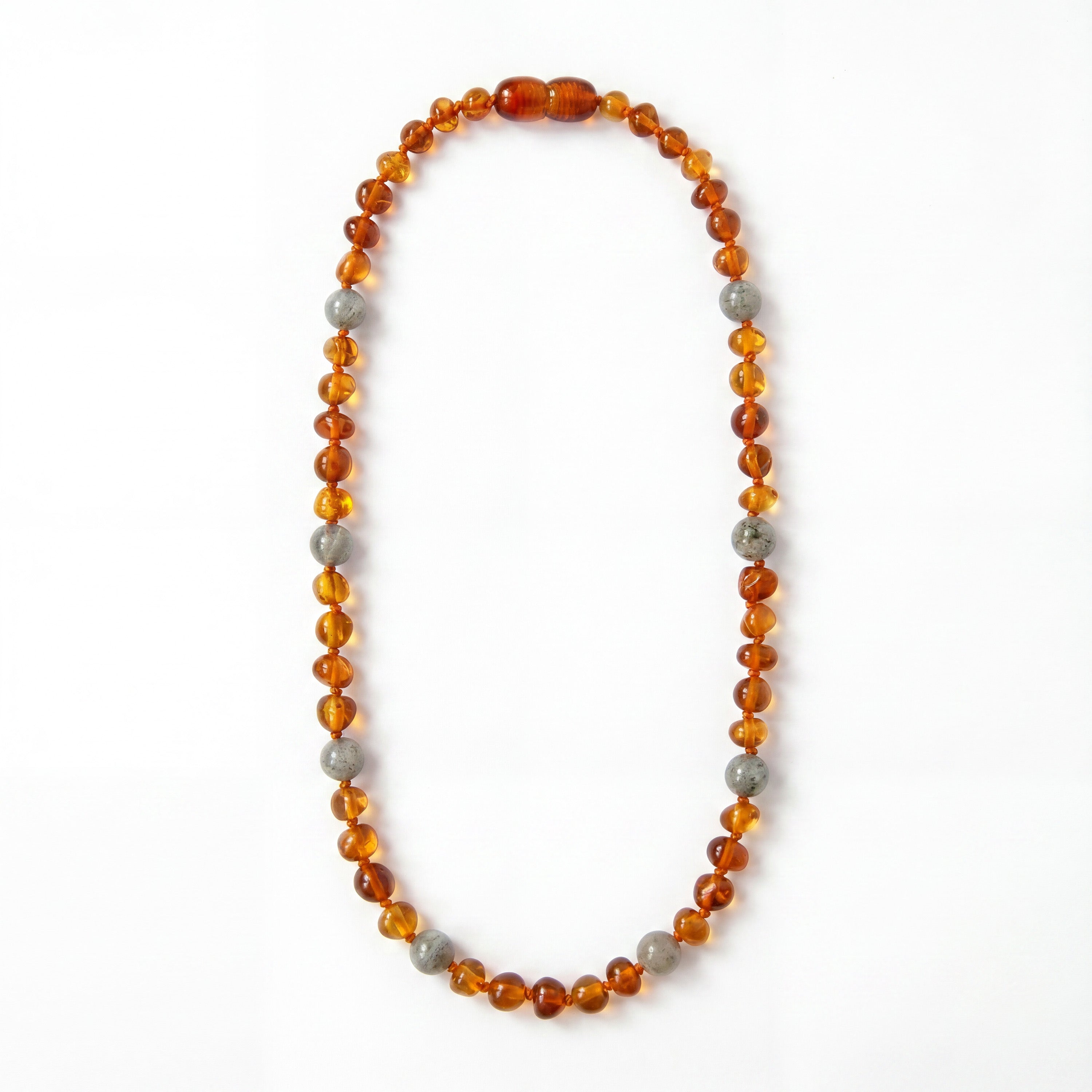 Amber Necklace Cognac Labradorite in size 60 cm for adults