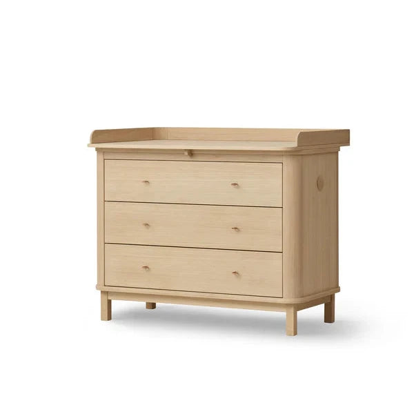 Wood Commode 3 Lades Incl Verzorgingsblad in Eikenhout