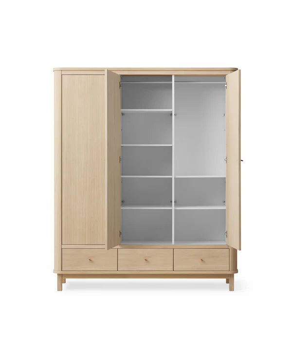 Wood Wardrobe 3 Doors Oak