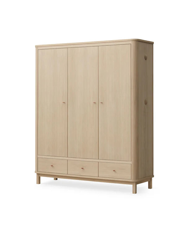 Wood Wardrobe 3 Doors Oak