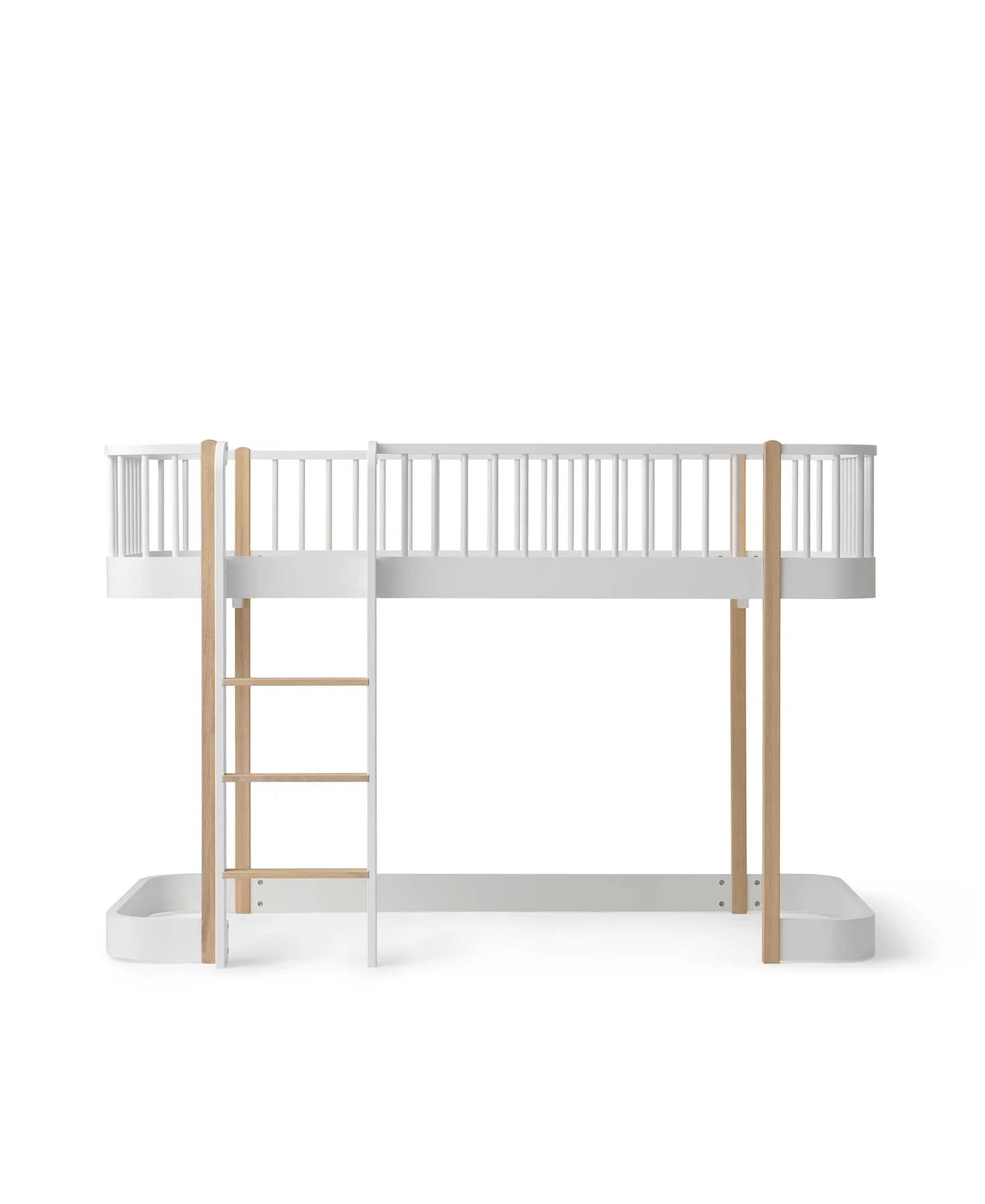 Wood Low Loft Bed White/Oak