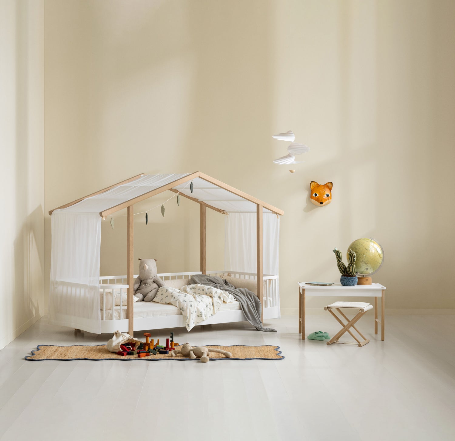 Wood Original House Bed Canopy White