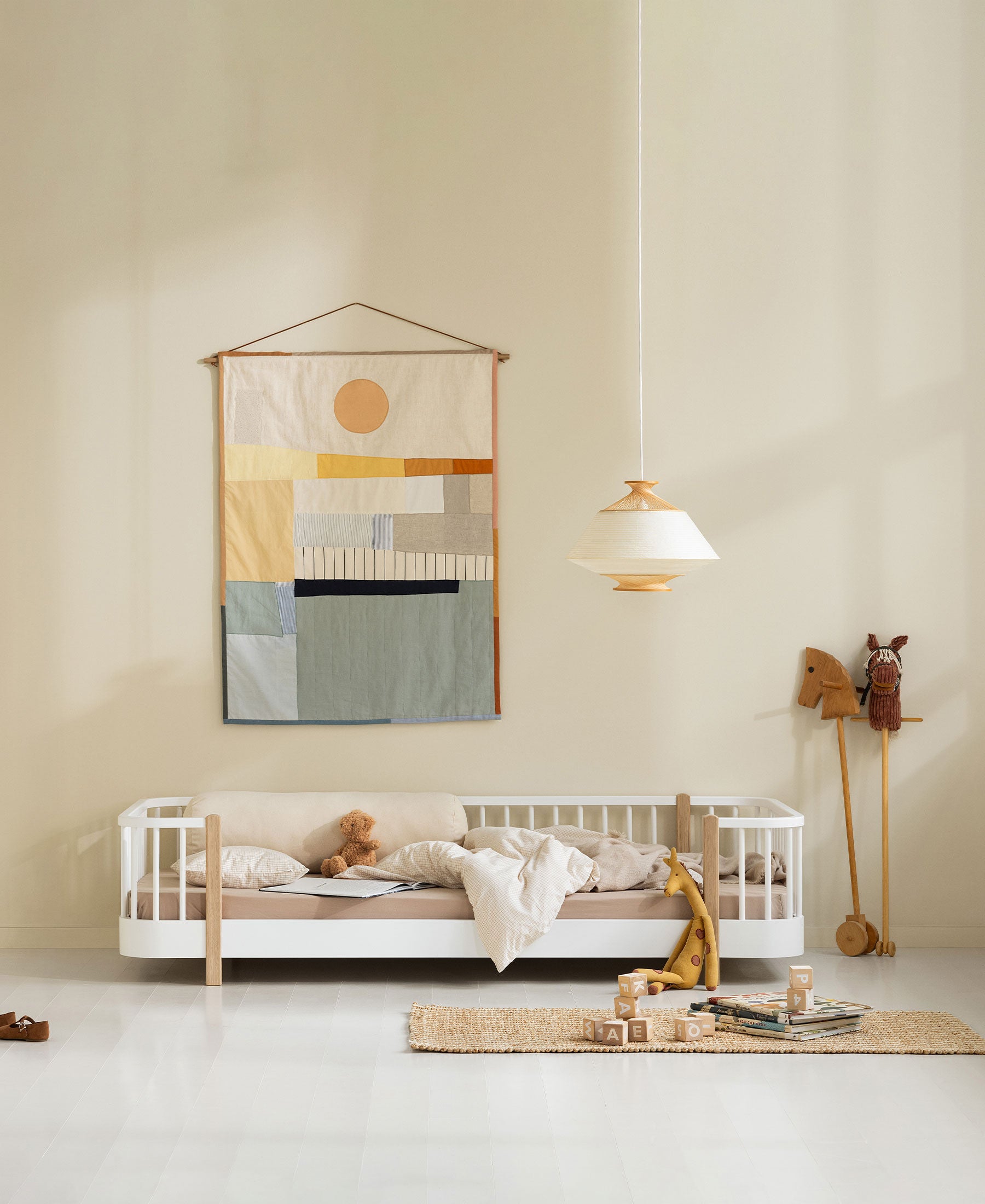 Wood Original Floor Bed White/Oak
