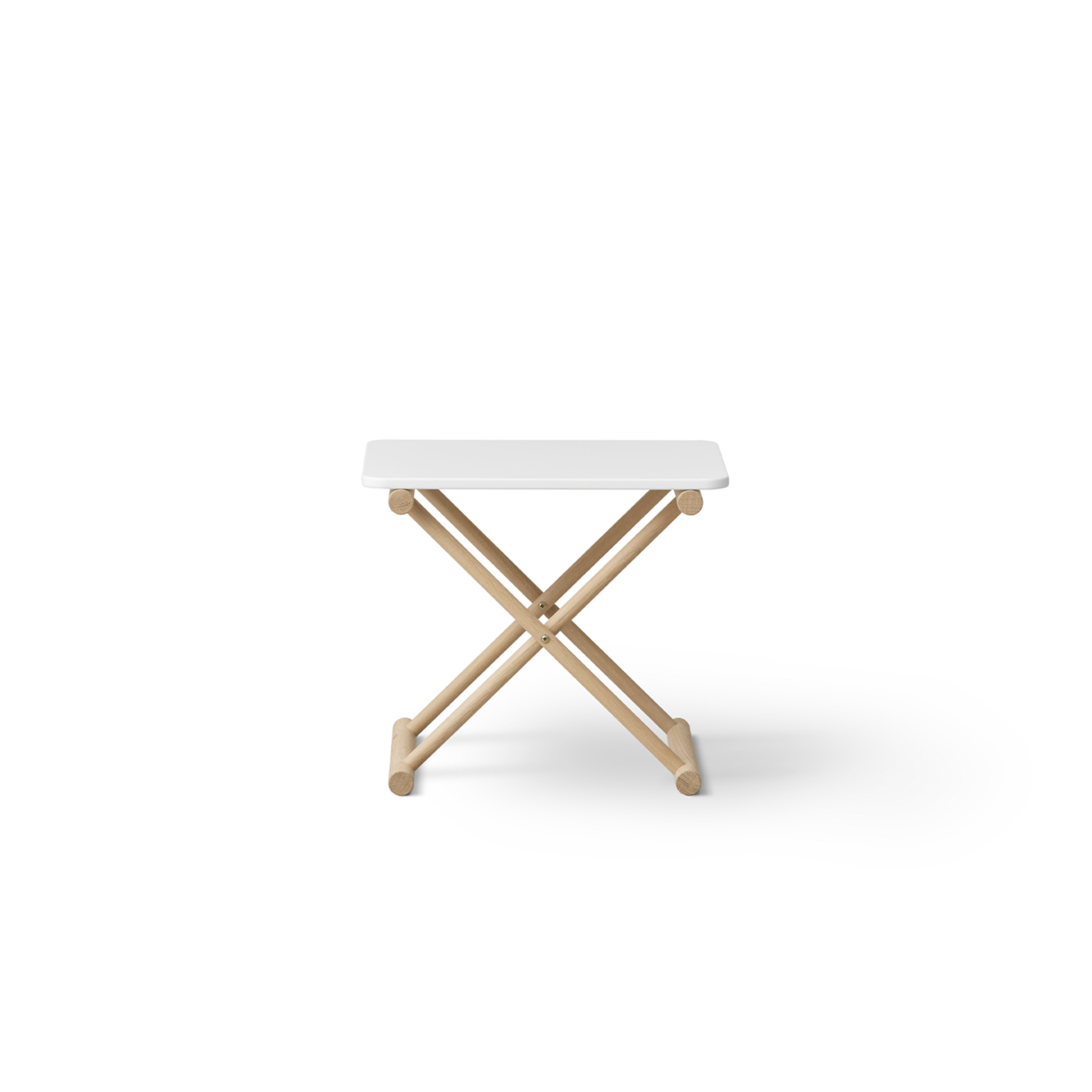 Camp Bed Table Low, White/Oak