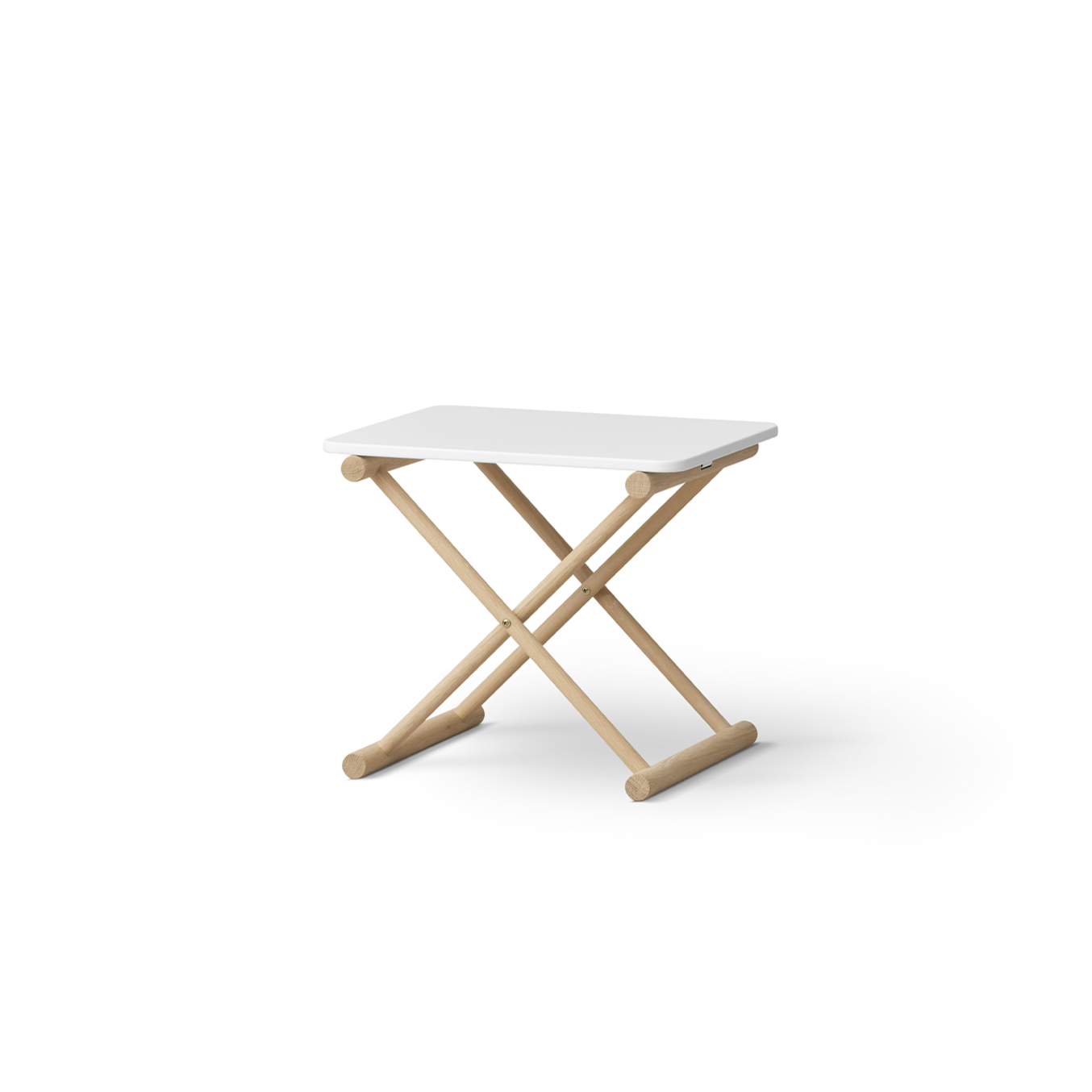 Camp Bed Table Low, White/Oak
