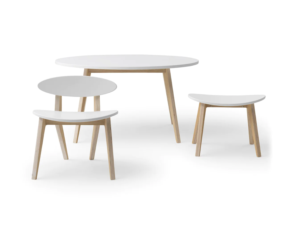 Houten pingpongtafel wit/eiken