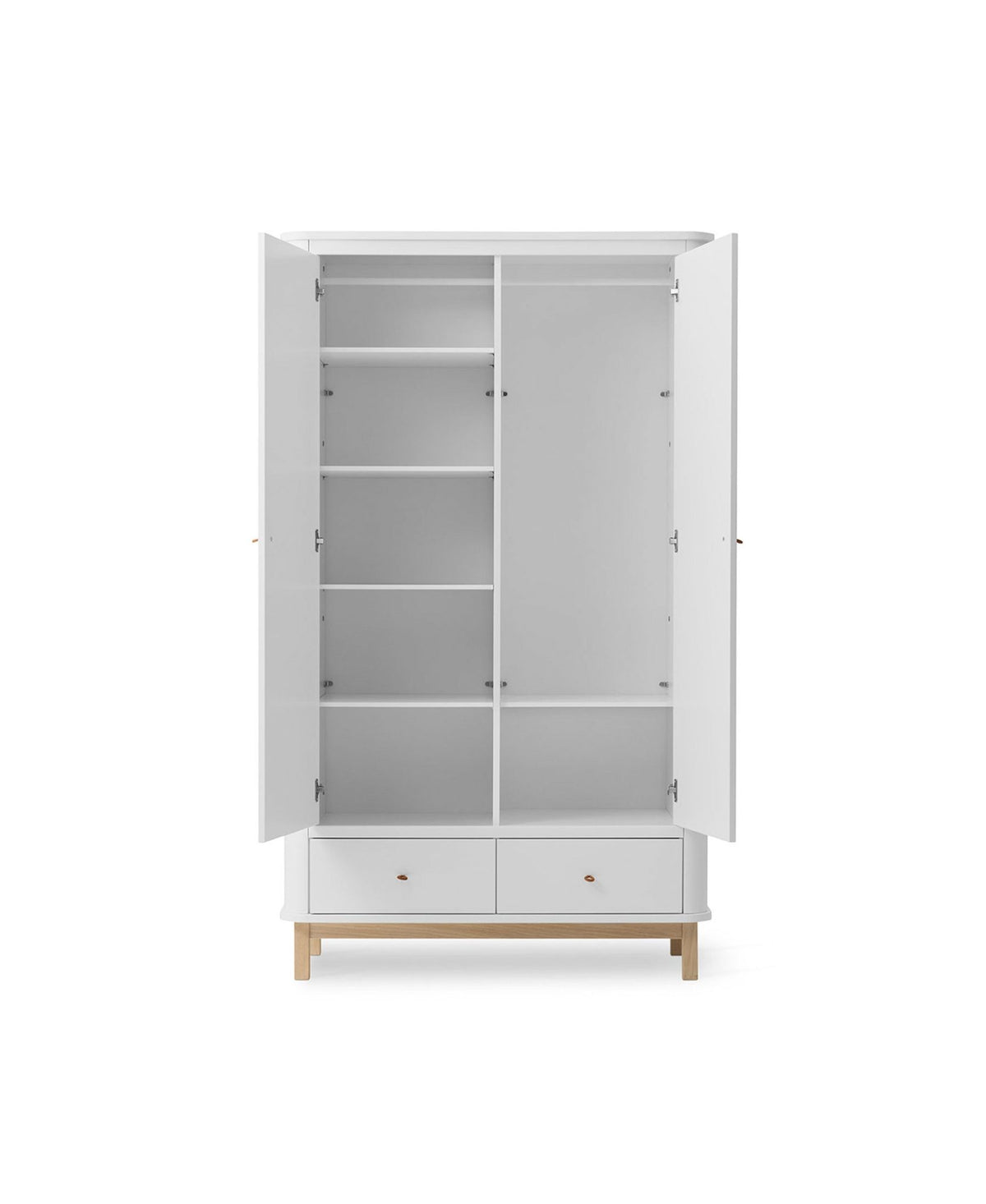 Oliver Furniture Wood Wardrobe 2 Doors, white/oak – front view