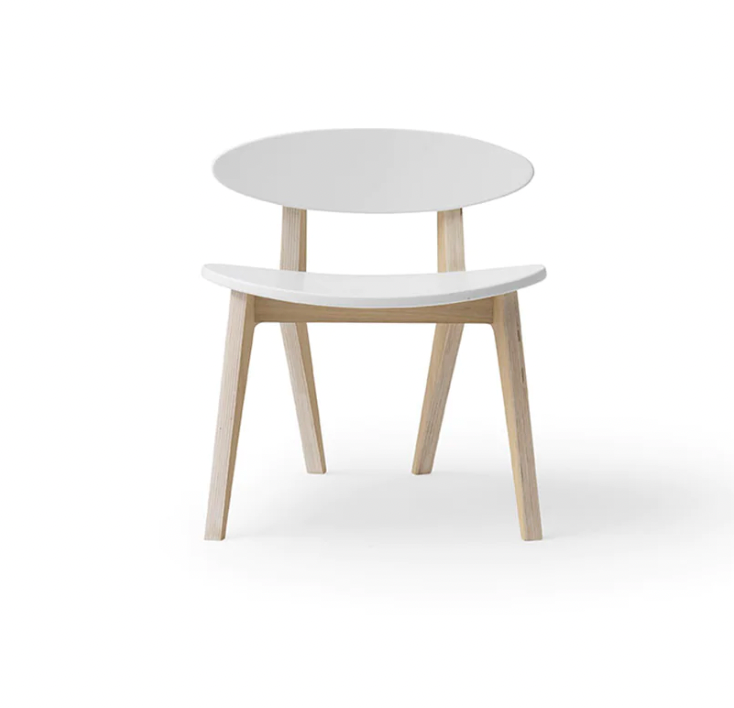 Houten pingpongstoel wit/eiken