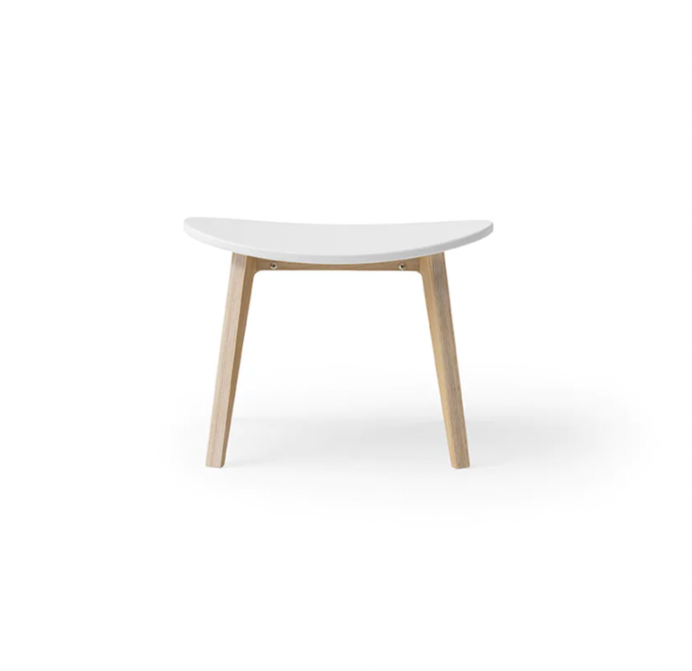 WOOD PINGPONG STOOL, WHITE/OAK