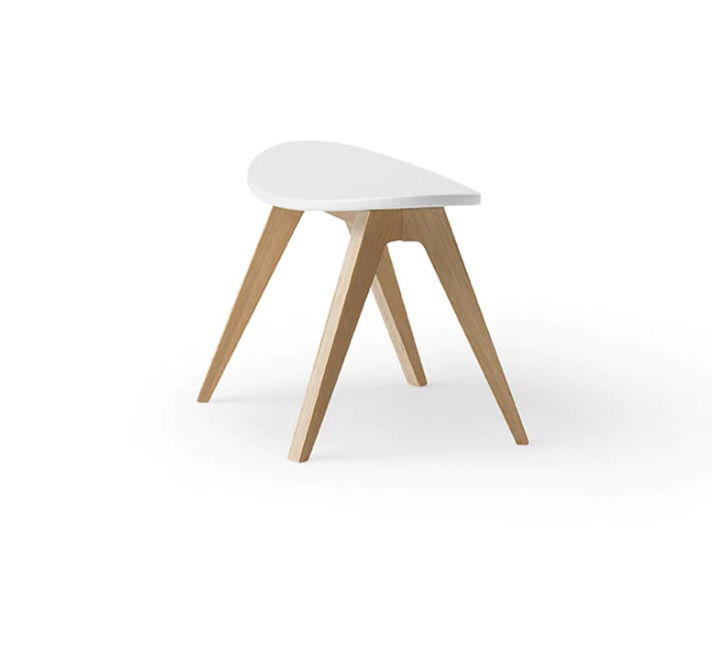WOOD PINGPONG STOOL, WHITE/OAK
