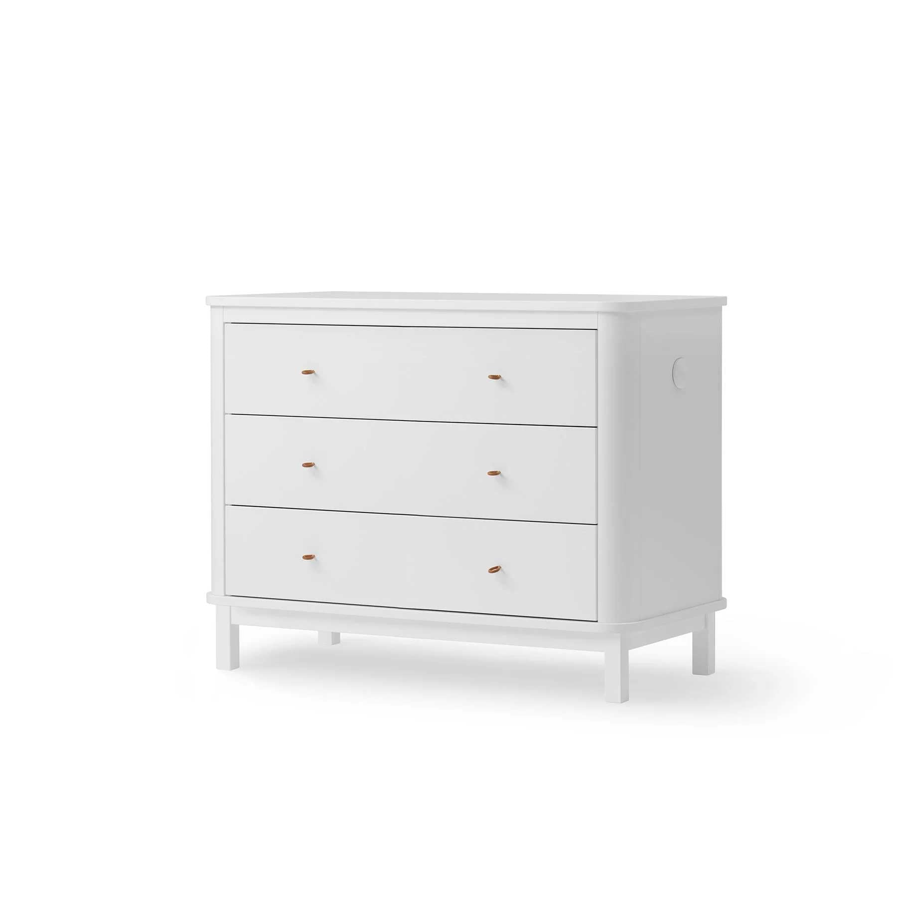 Wood Dresser 3 Drawers White