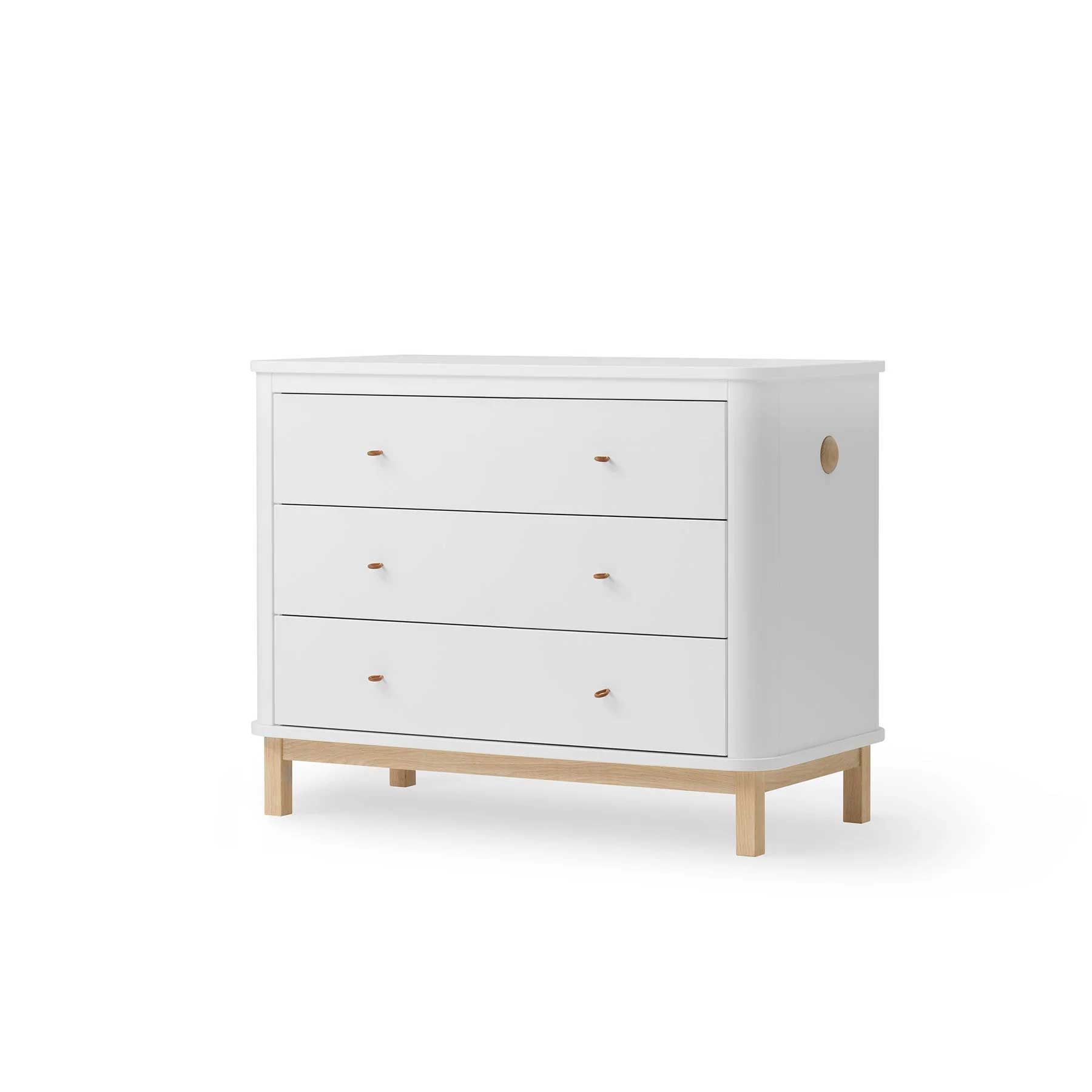Wood Dresser 3 Drawers White/Oak