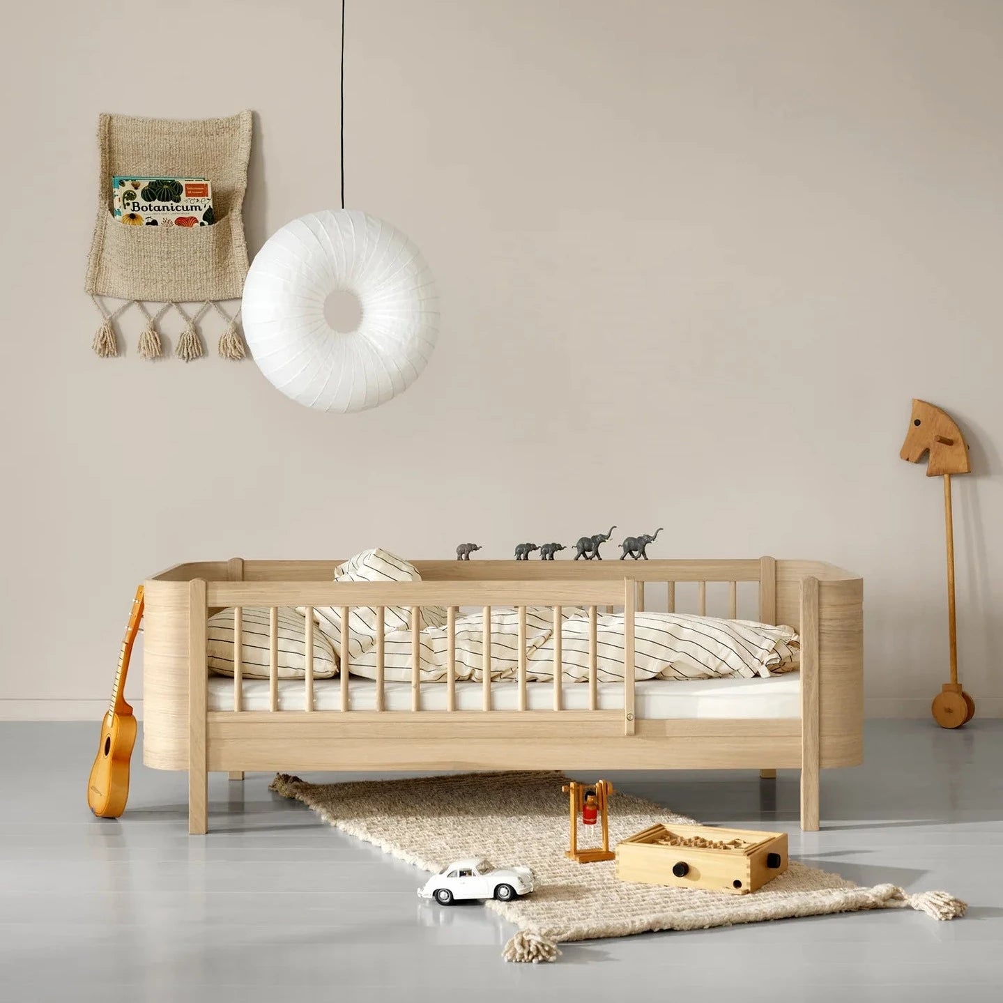 Wood Mini+ Cot Oak Incl Junior Kit