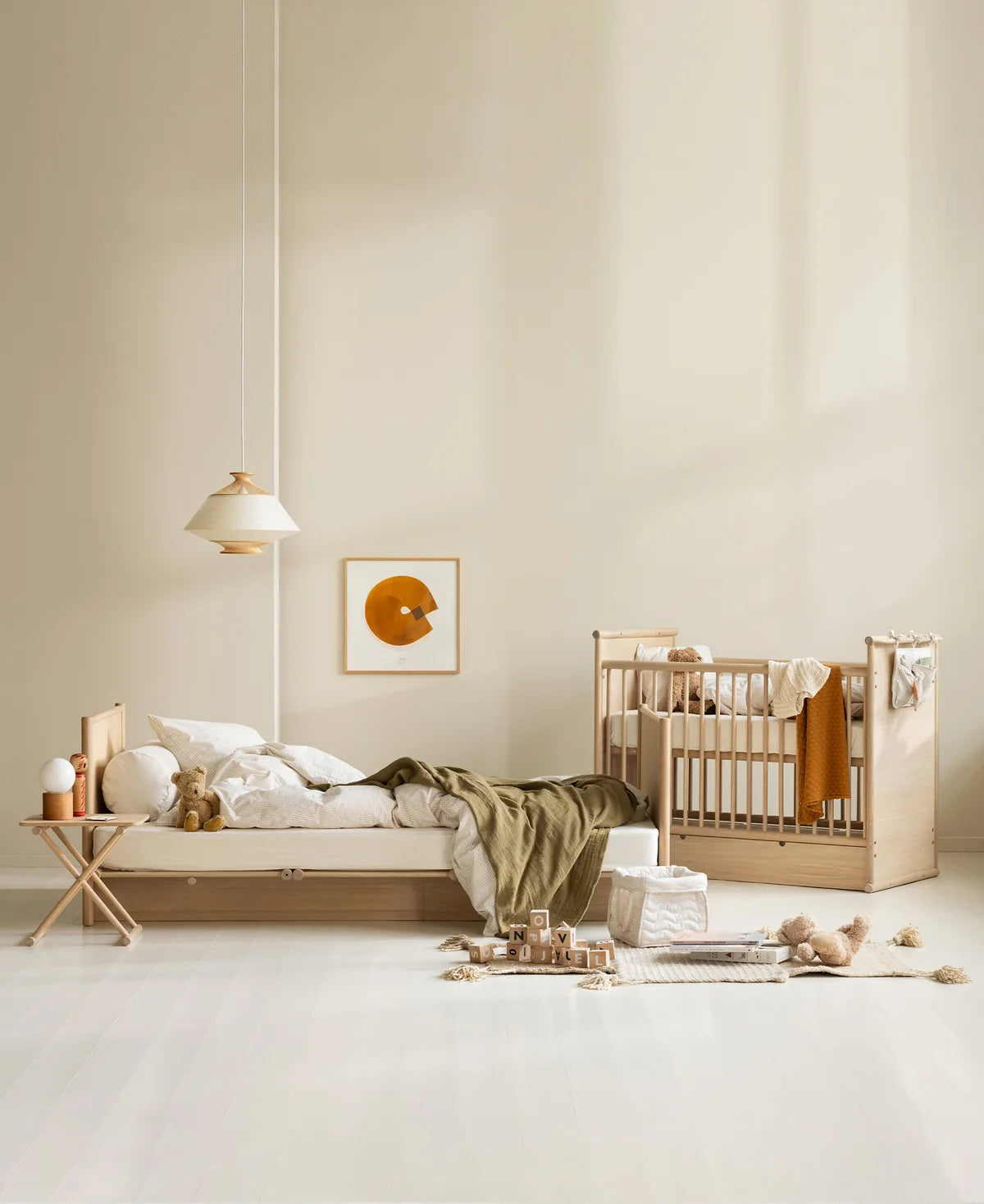 Camp Novel cot bed/bed, 60x120/120x200 cm, oak