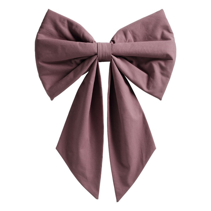 Large handmade fabric bow in cotton, 60x40 cm, plum colour