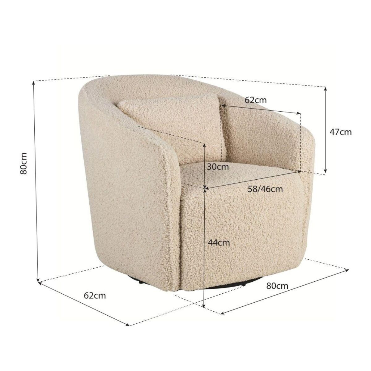 Gomi Gliding & swivel chair - cream