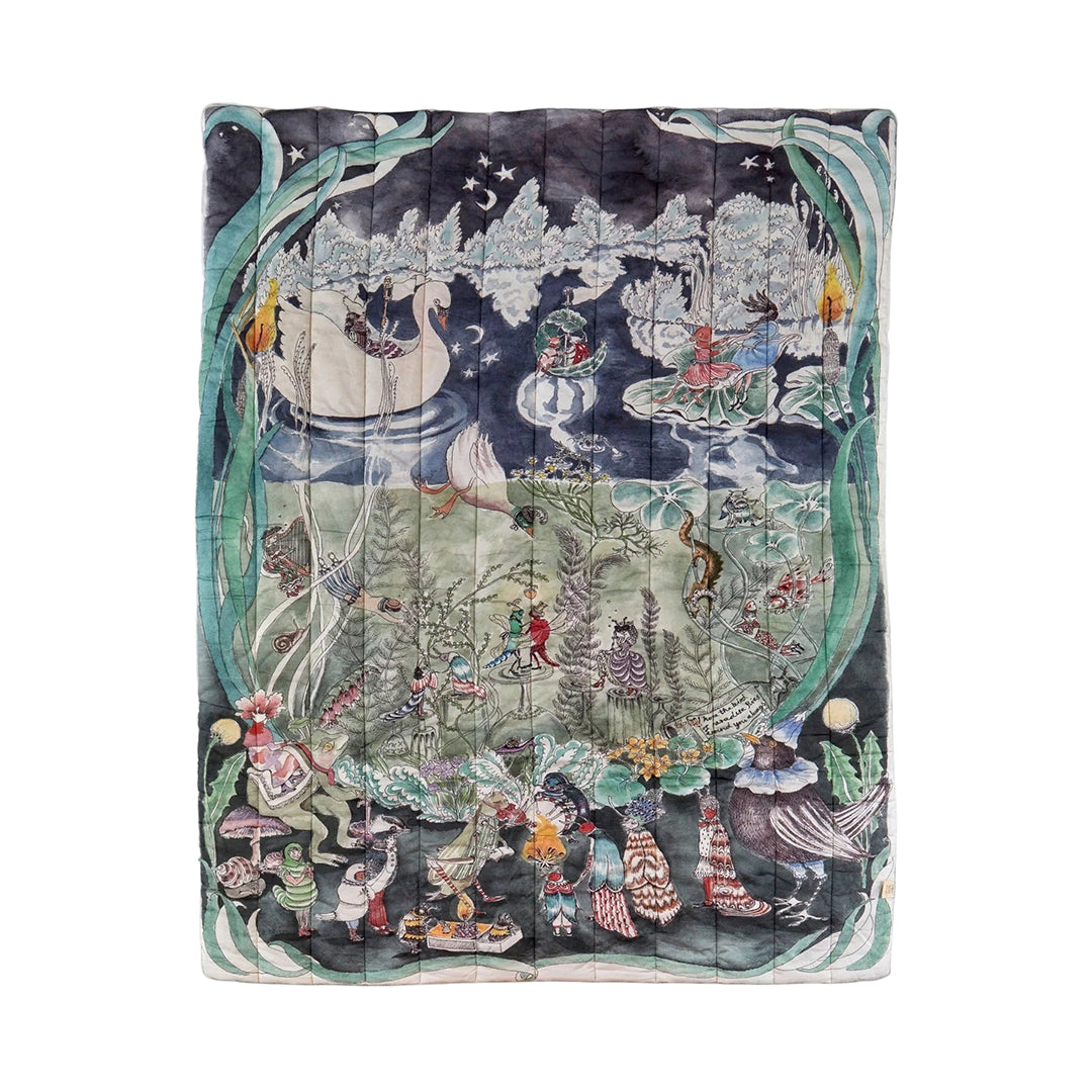 Reversible Quilted Blanket The Pond Dance