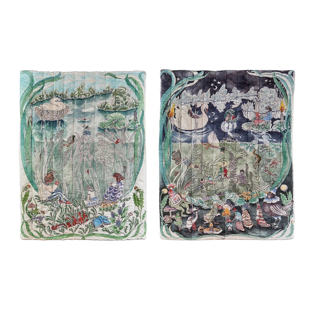 Reversible Quilted Blanket The Pond Dance