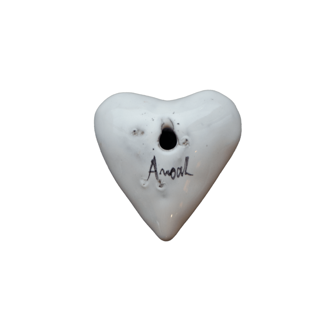 Porcelain alphabet heart with initial