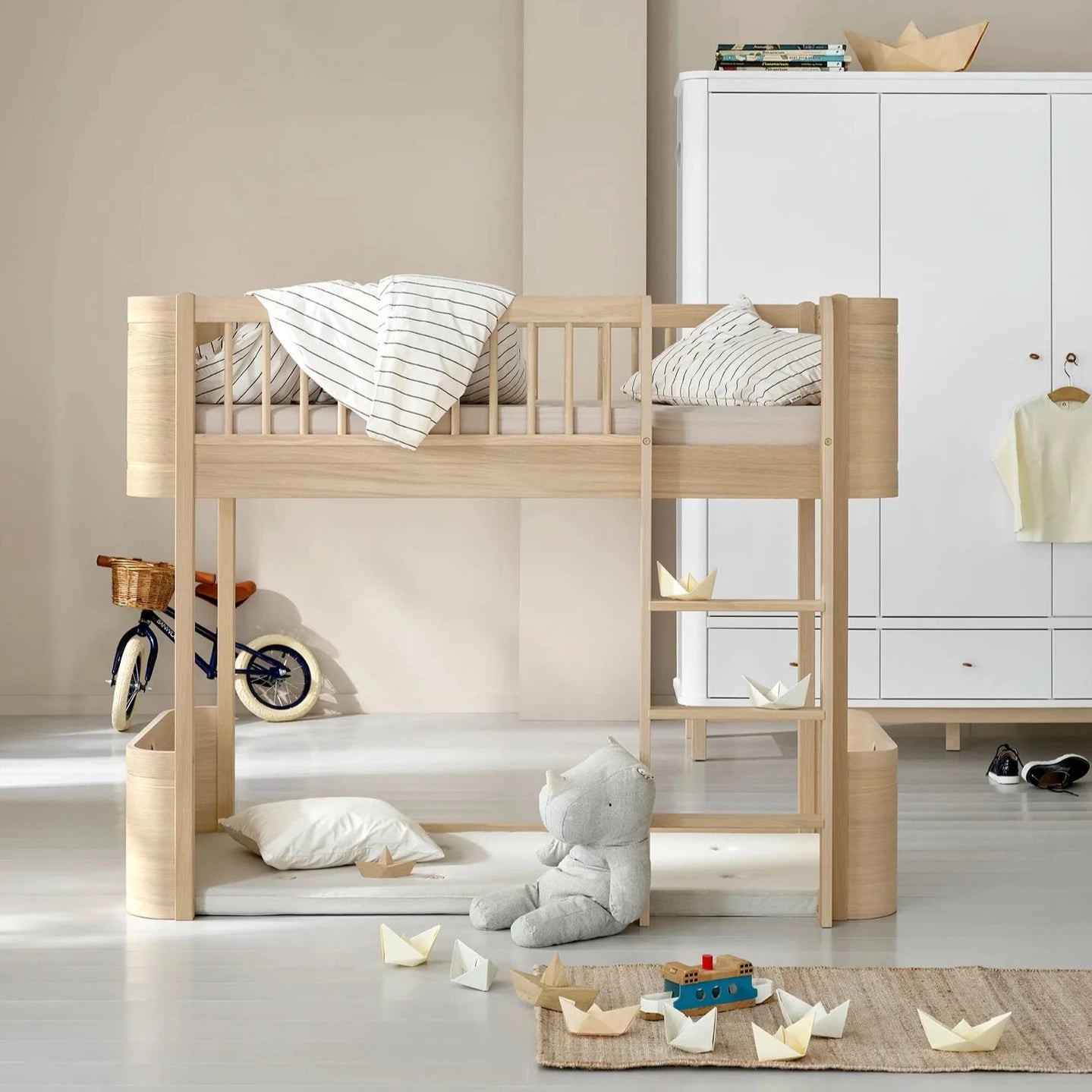 Wood Mini+ Low Loft Bed Oak