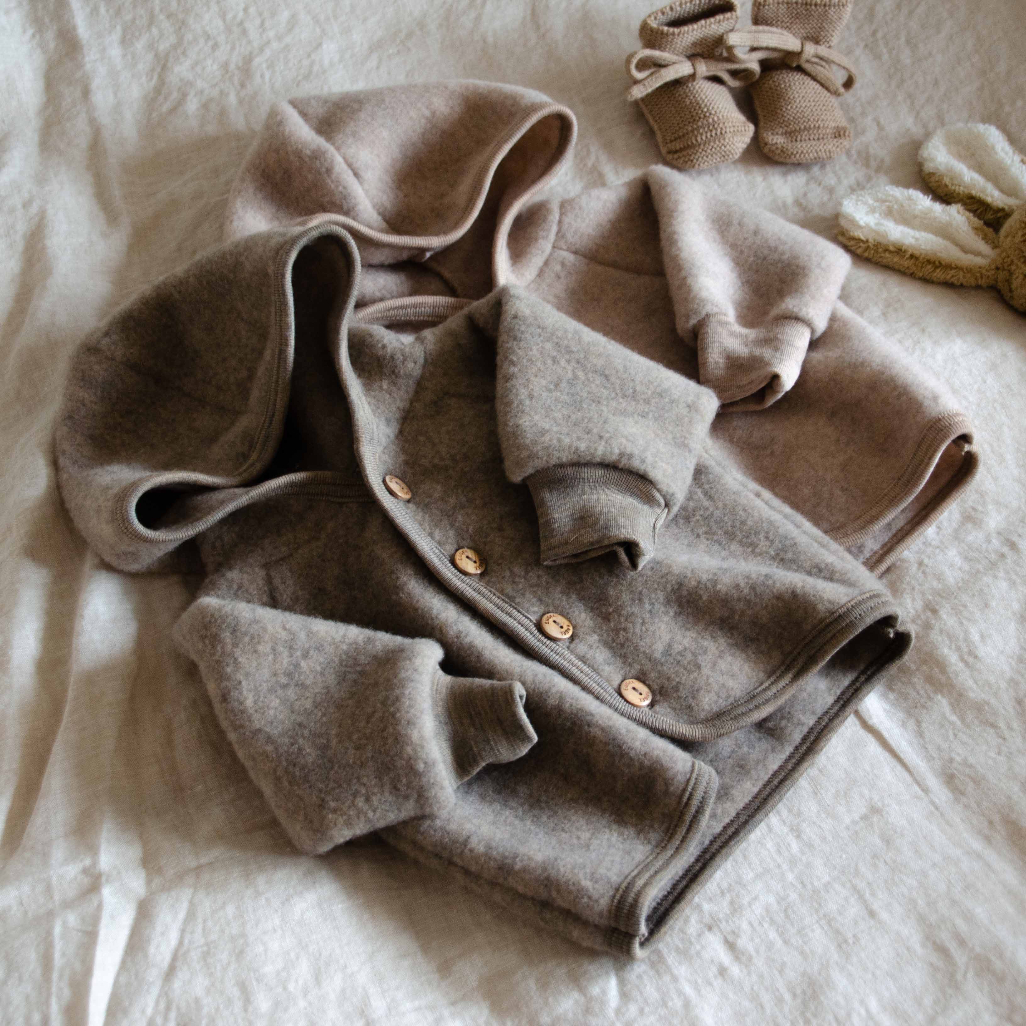 Wollen Fleece Baby Jasje Walnut
