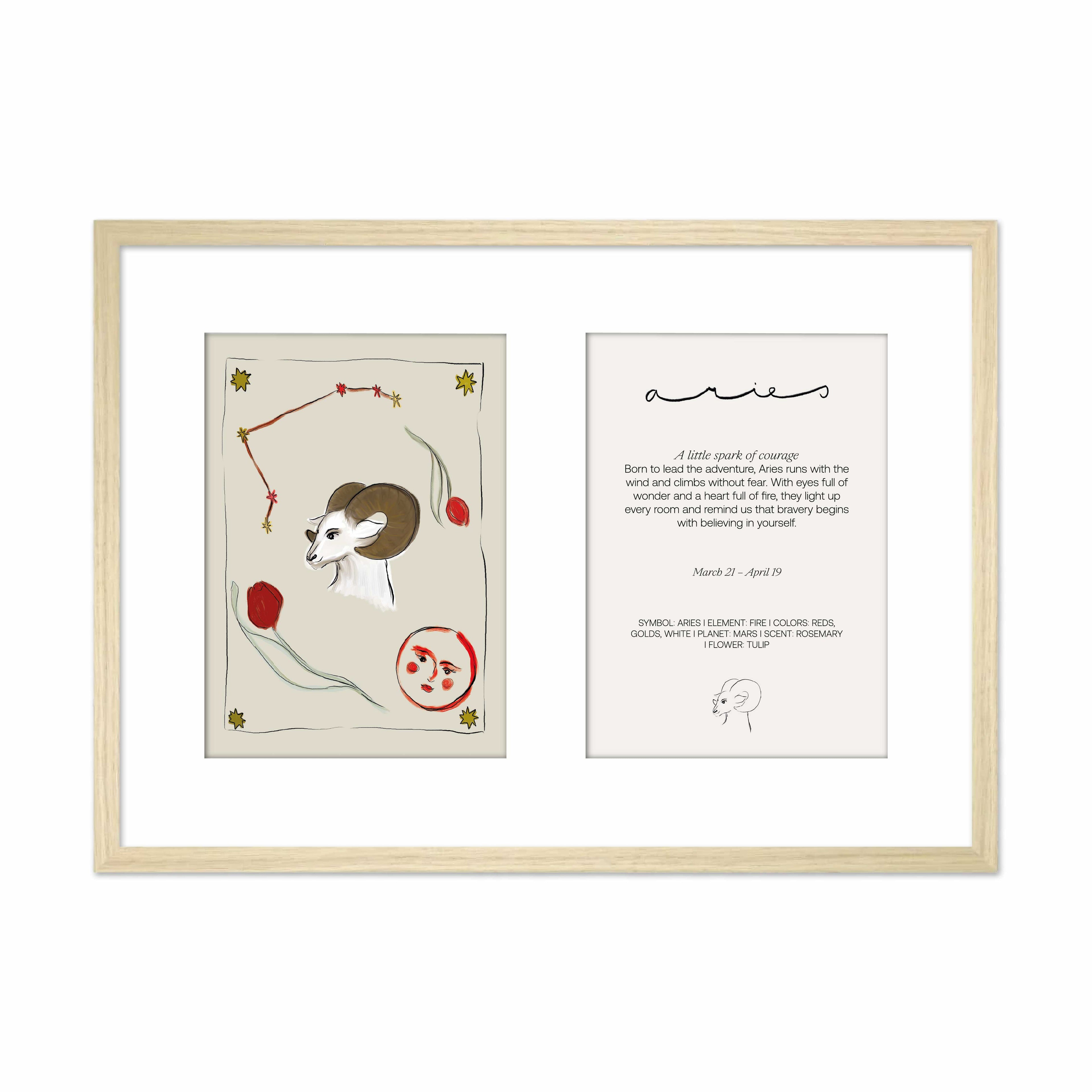 Framed Zodiac Sign Poster Double Aries