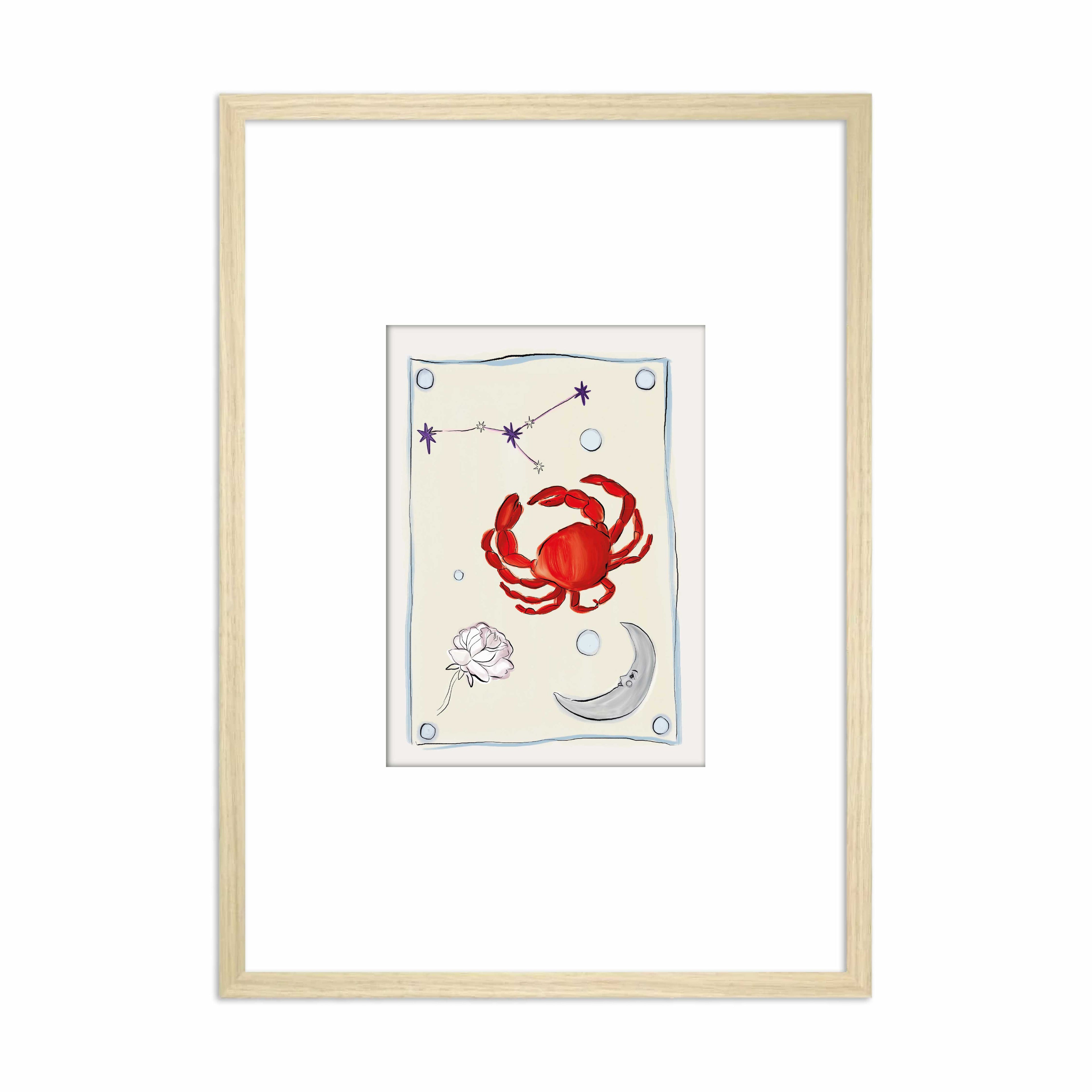 Framed Zodiac Sign Poster Cancer