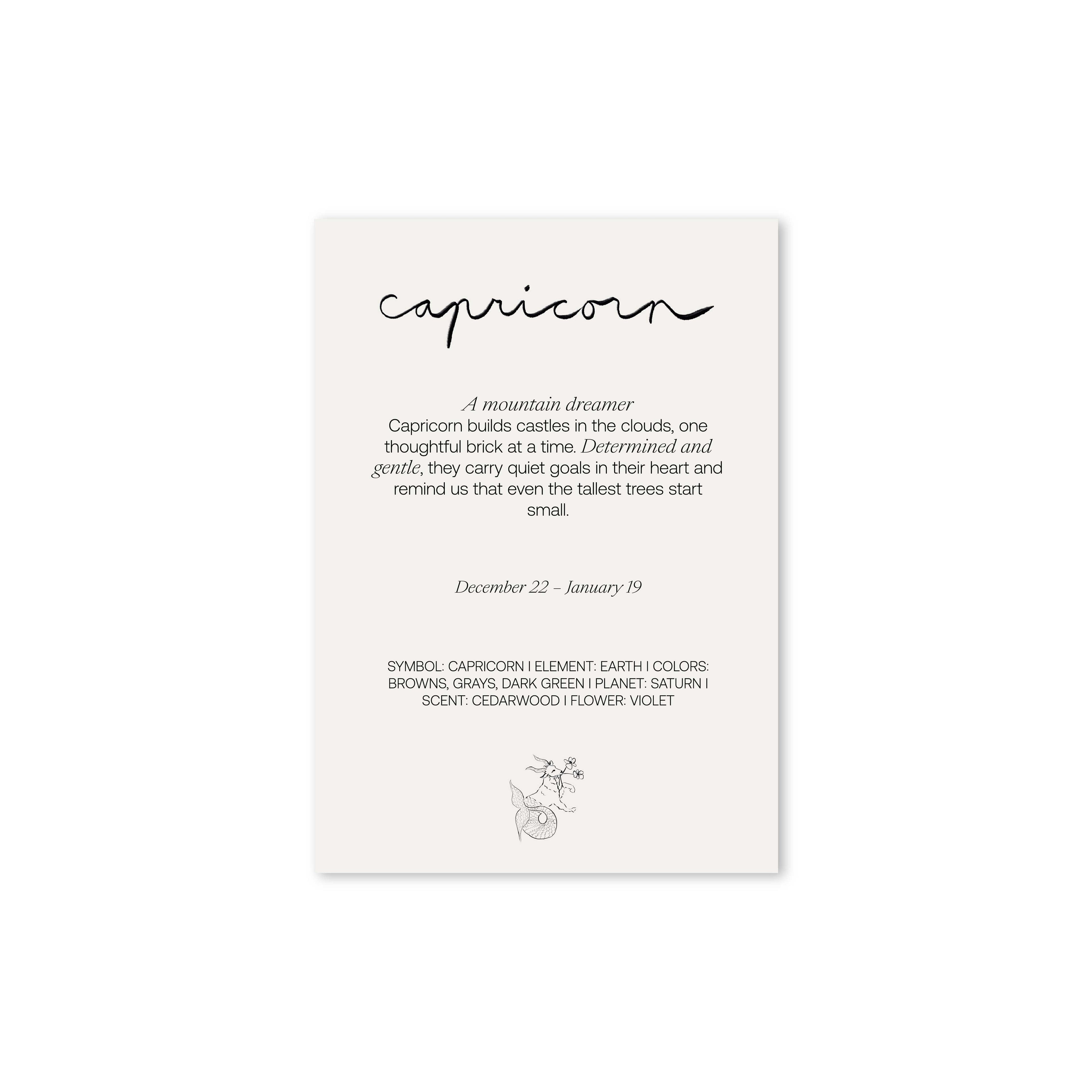 Zodiac Sign Card Capricorn
