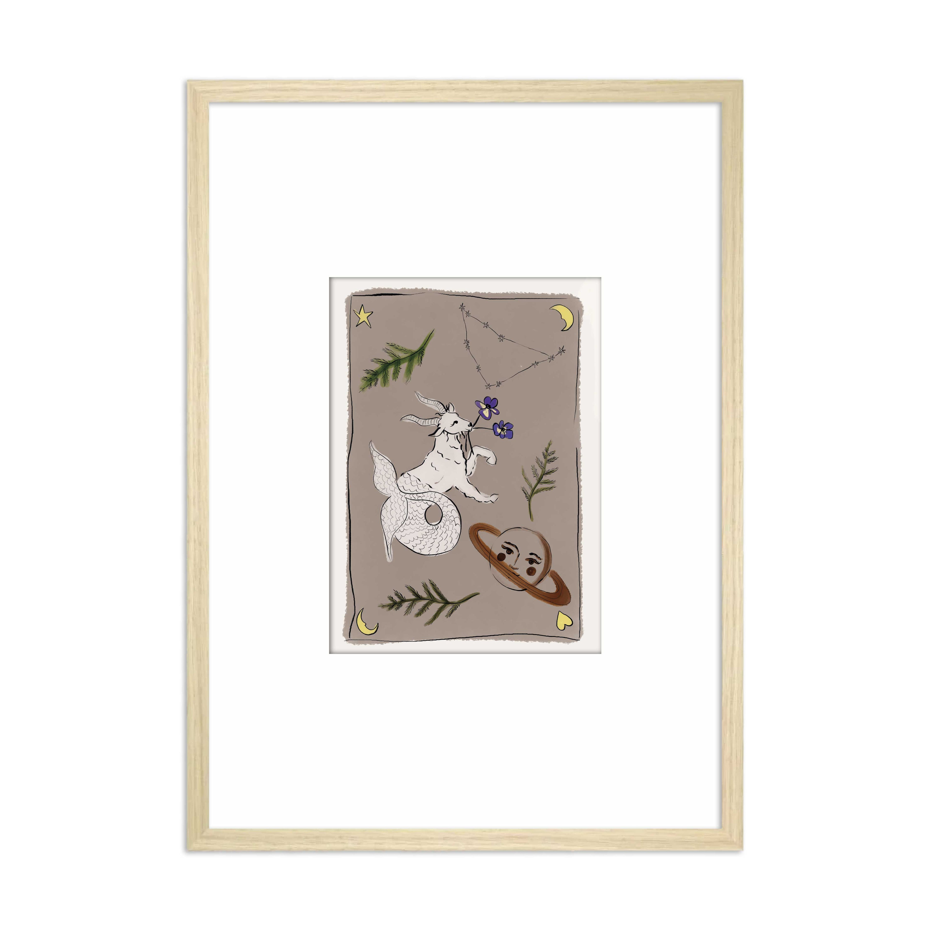 Framed Zodiac Sign Poster Capricorn