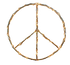 Lighting wall decoration with Peace sign in gold with led lights made by Zoe Rumeau