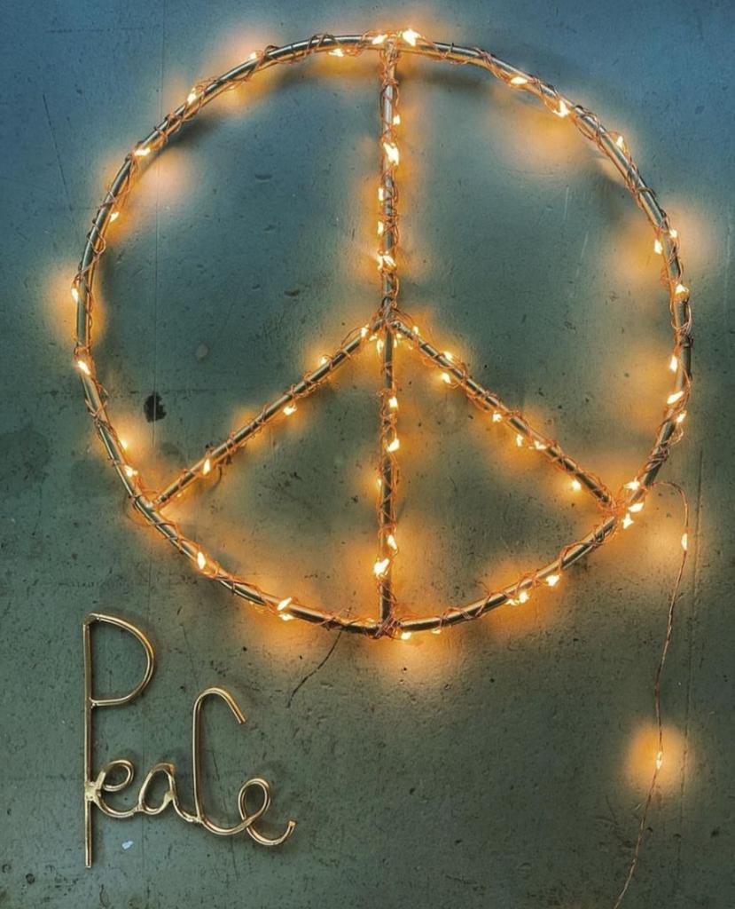 Peace Teken Lamp Goud