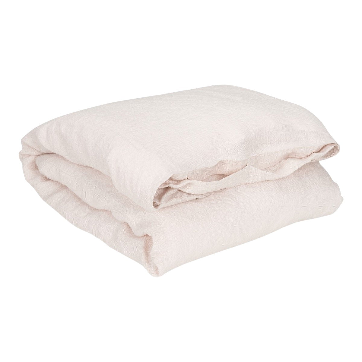 Hazel & George Linen Duvet Cover in Craie, folded, on a white background