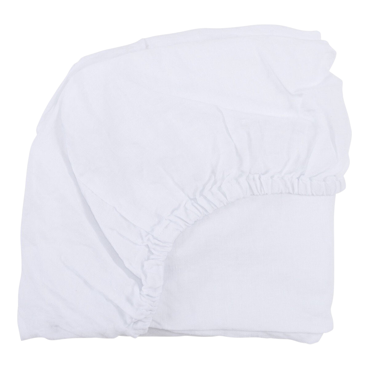 Linen Changing Pad Cover Blanc