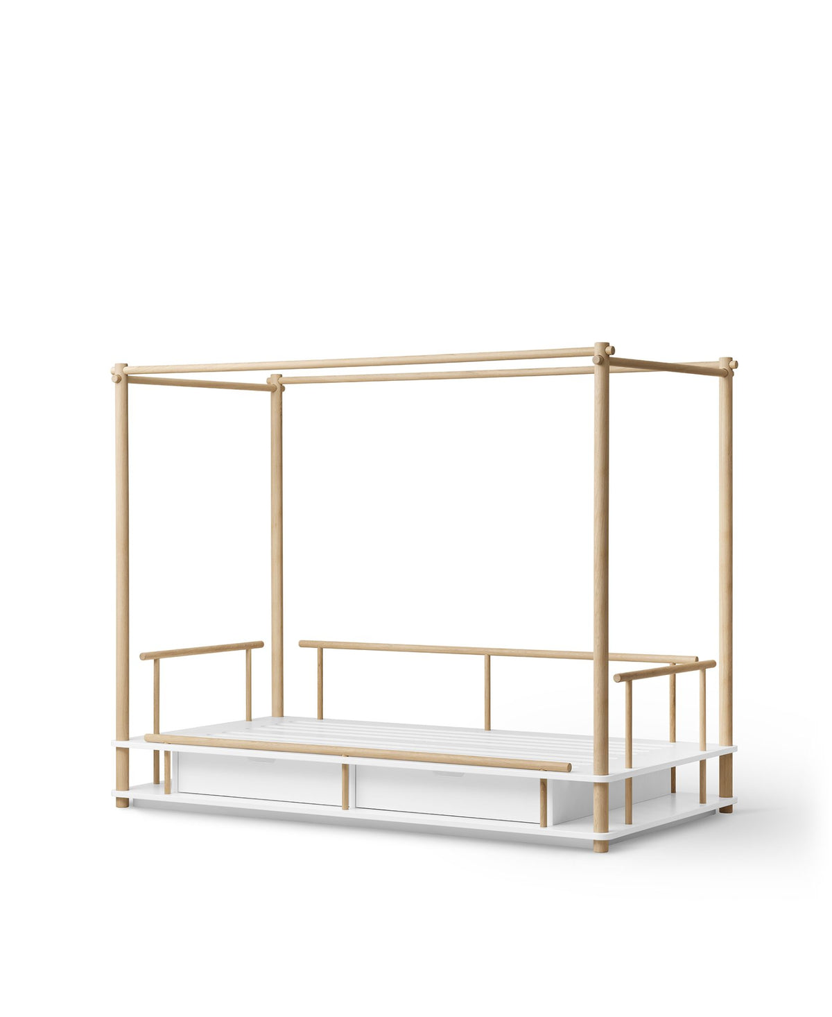 Oliver Furniture Camp Canopy Bed White/Oak – detail view drawers