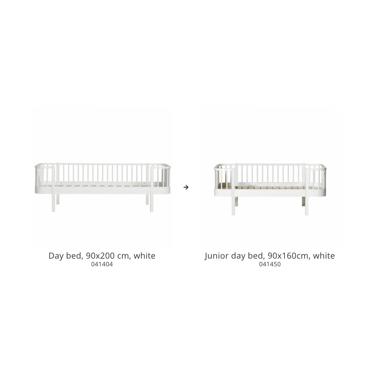 Oliver Furniture Conversion Set | Wood Day Bed To Wood Junior Day Bed – product photo of conversion set components