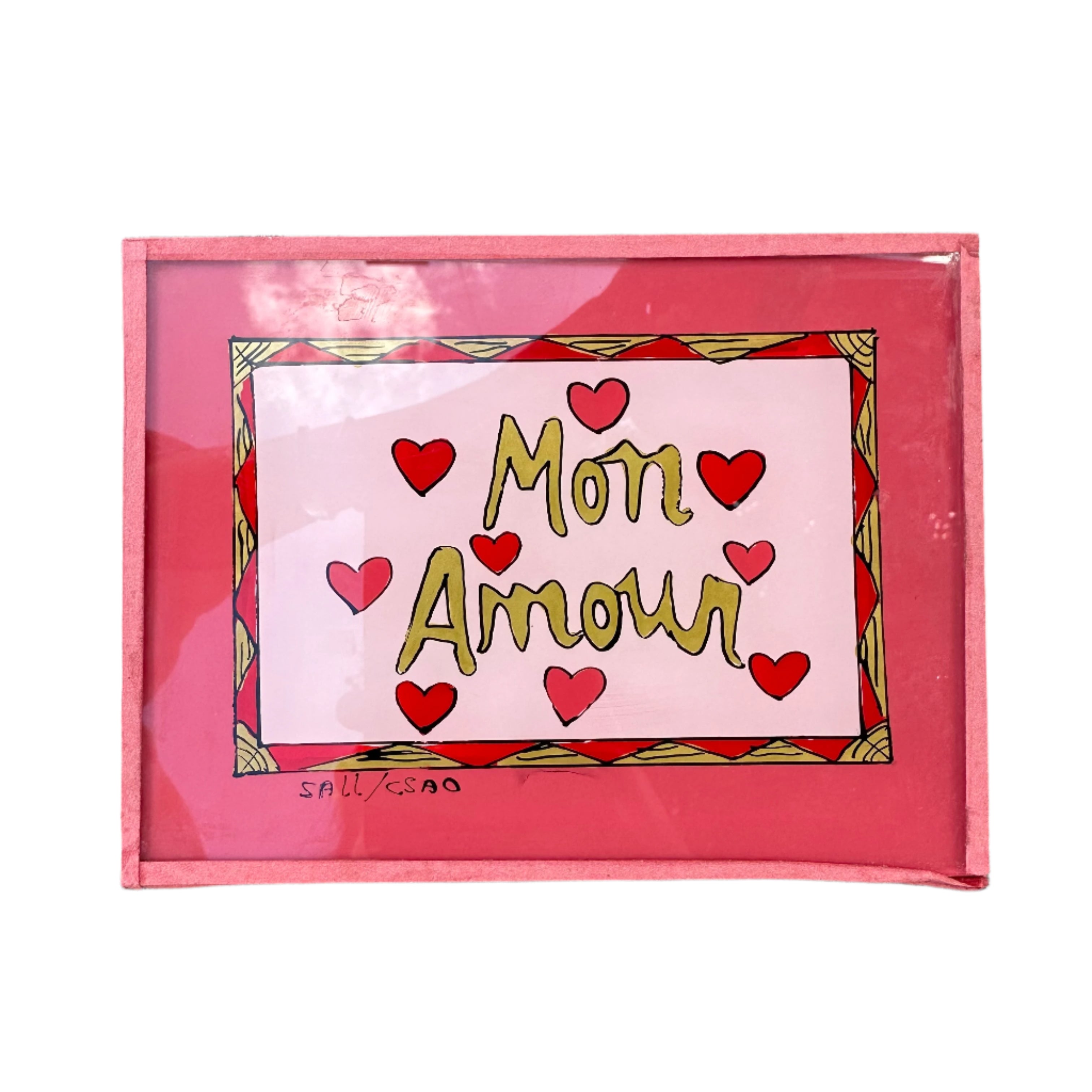 Pink card with &