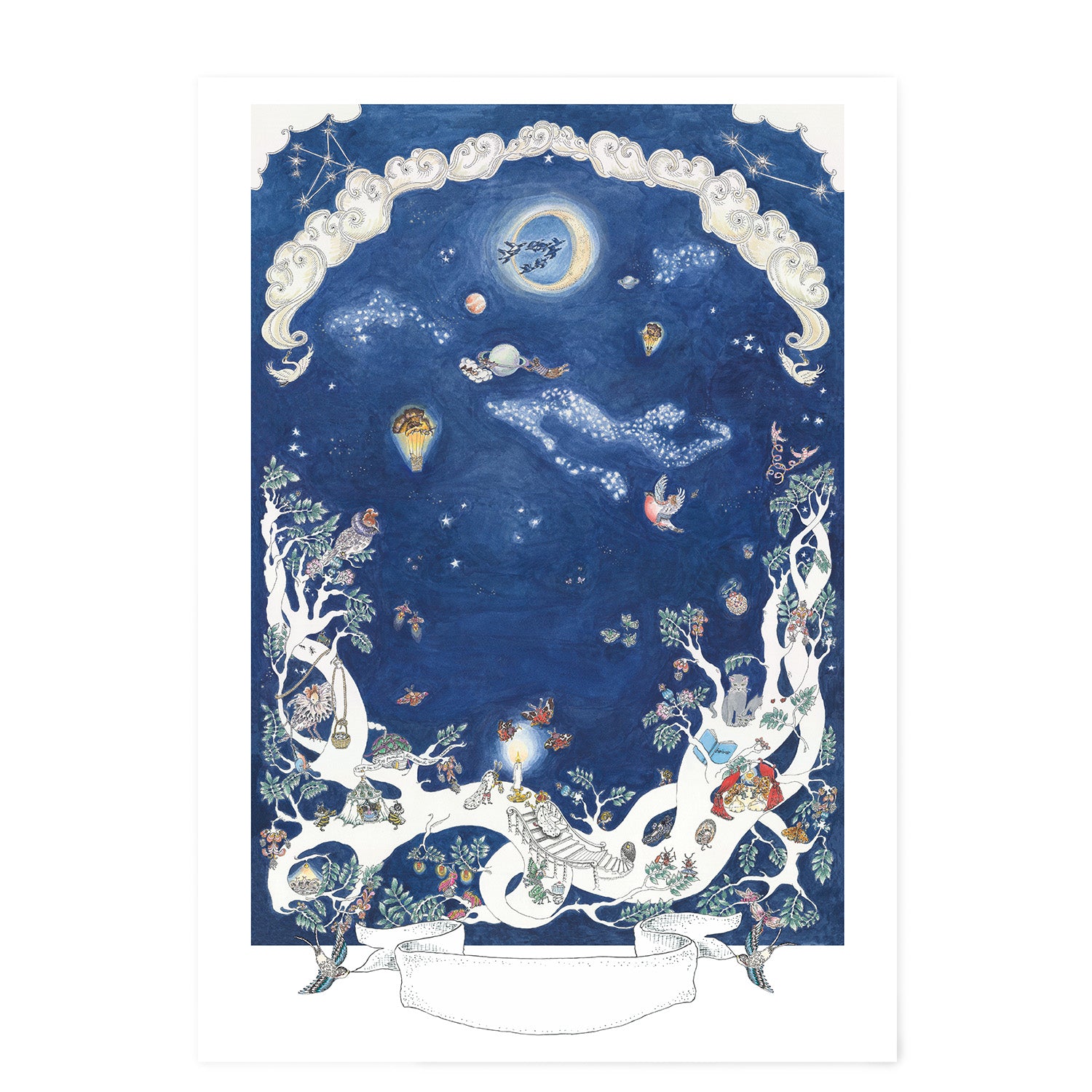 Geboorteposter Space above the Ground - Nacht