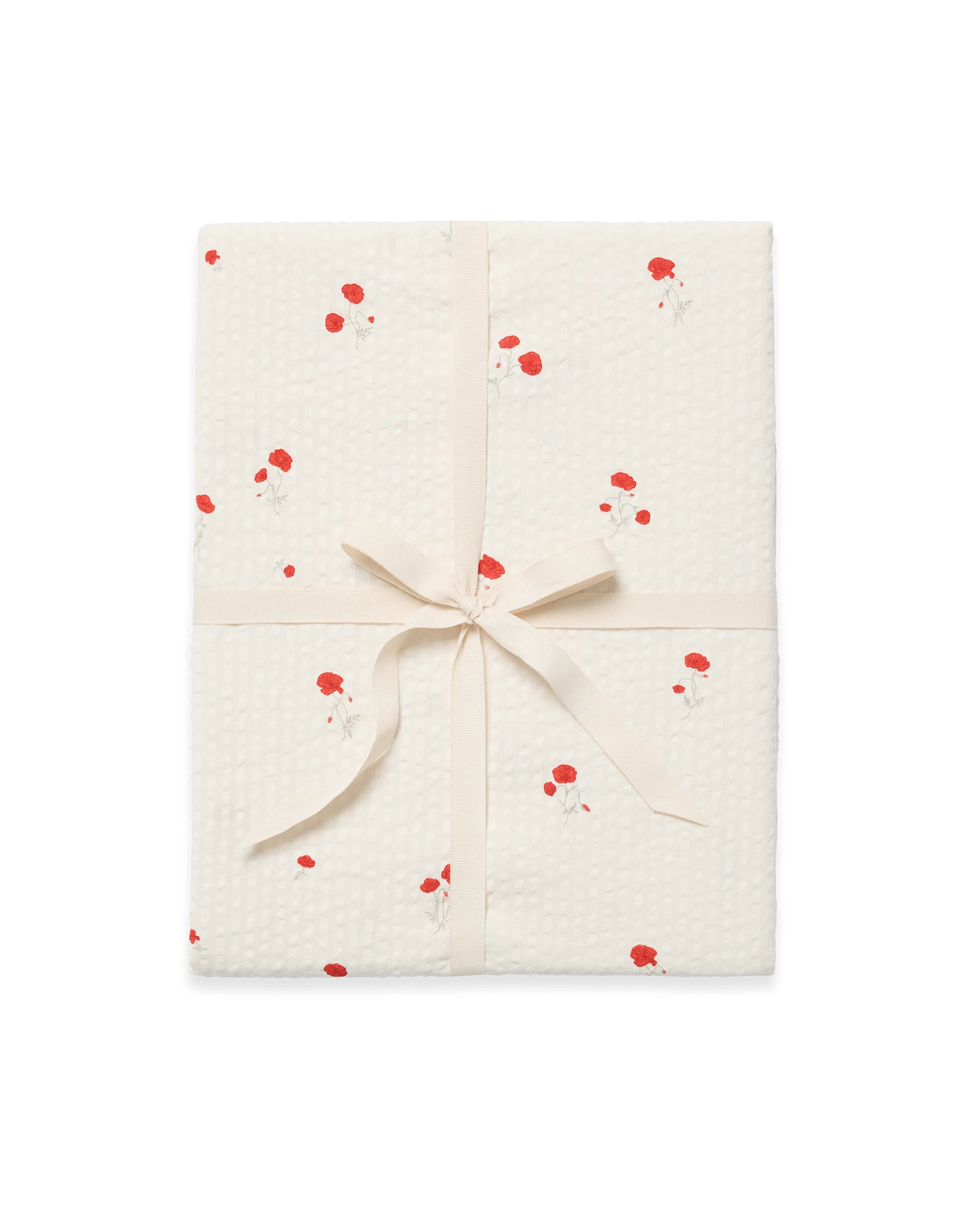 Fitted Sheet Seersucker Poppy