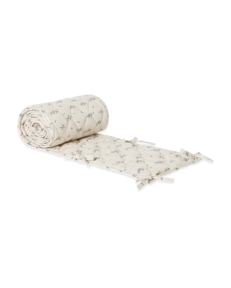 Satin Quilted Crib Bumper Bluebell