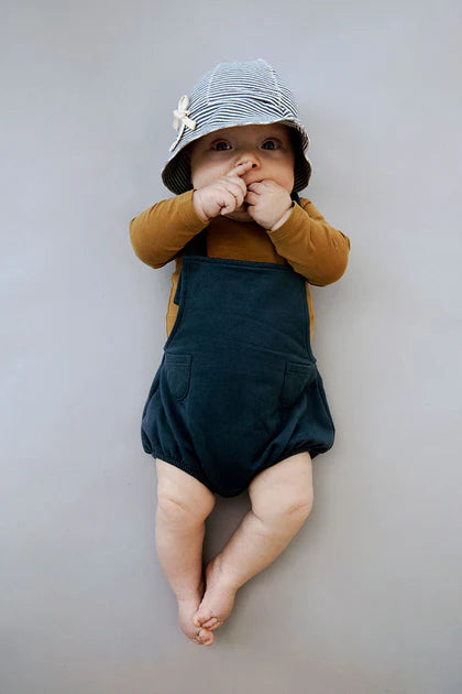 Baby Sun Hat Blue Grey - Cream