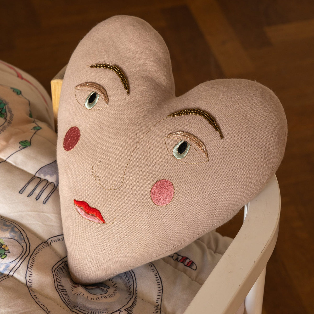Handsome Heart Pillow - Skippy Cotton