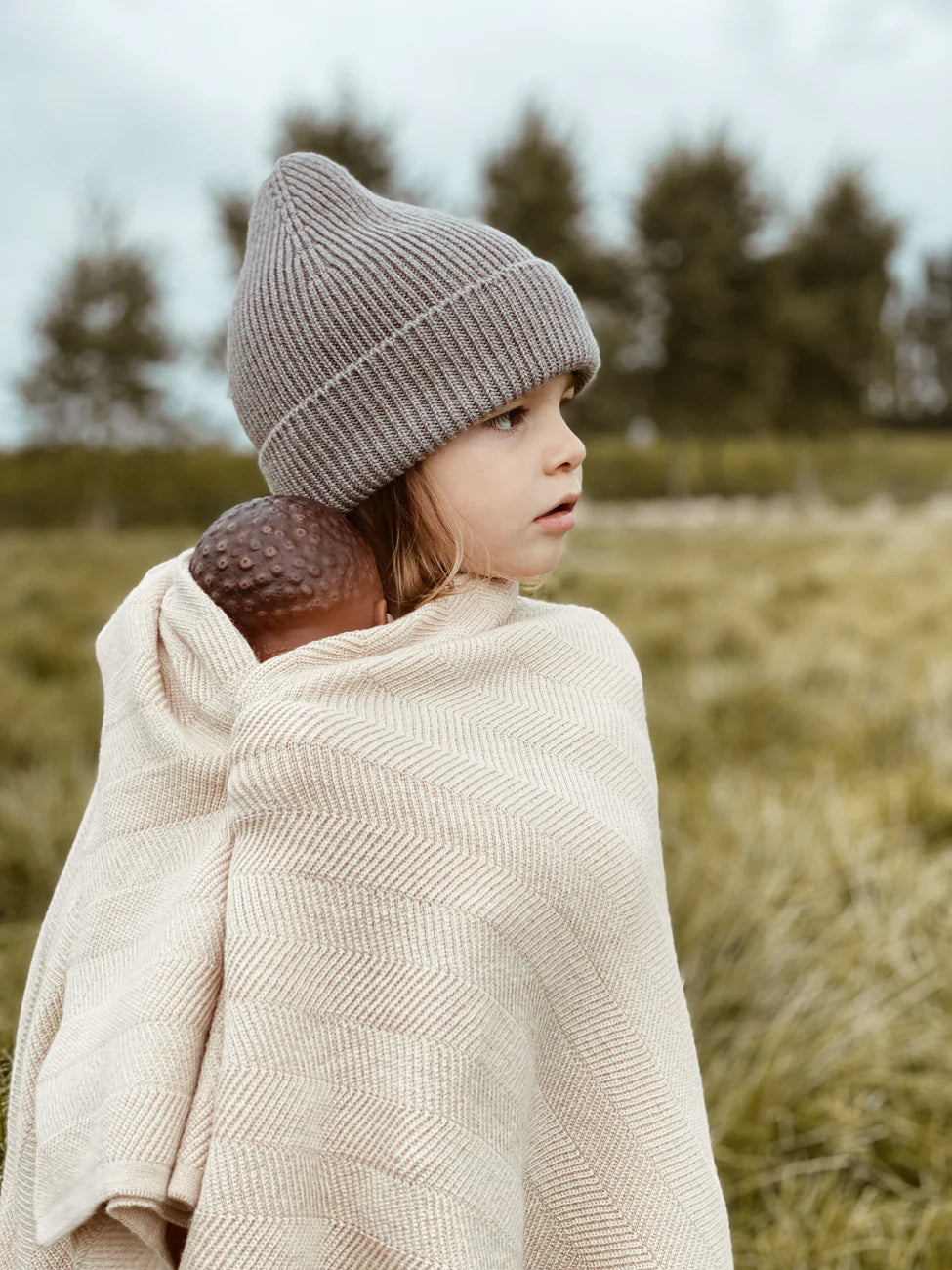 Fonzie Merino Beanie Grijs Melange