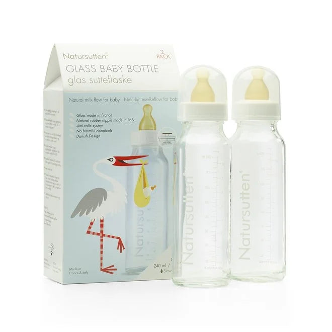 Glass baby bottles set of two 240 ml