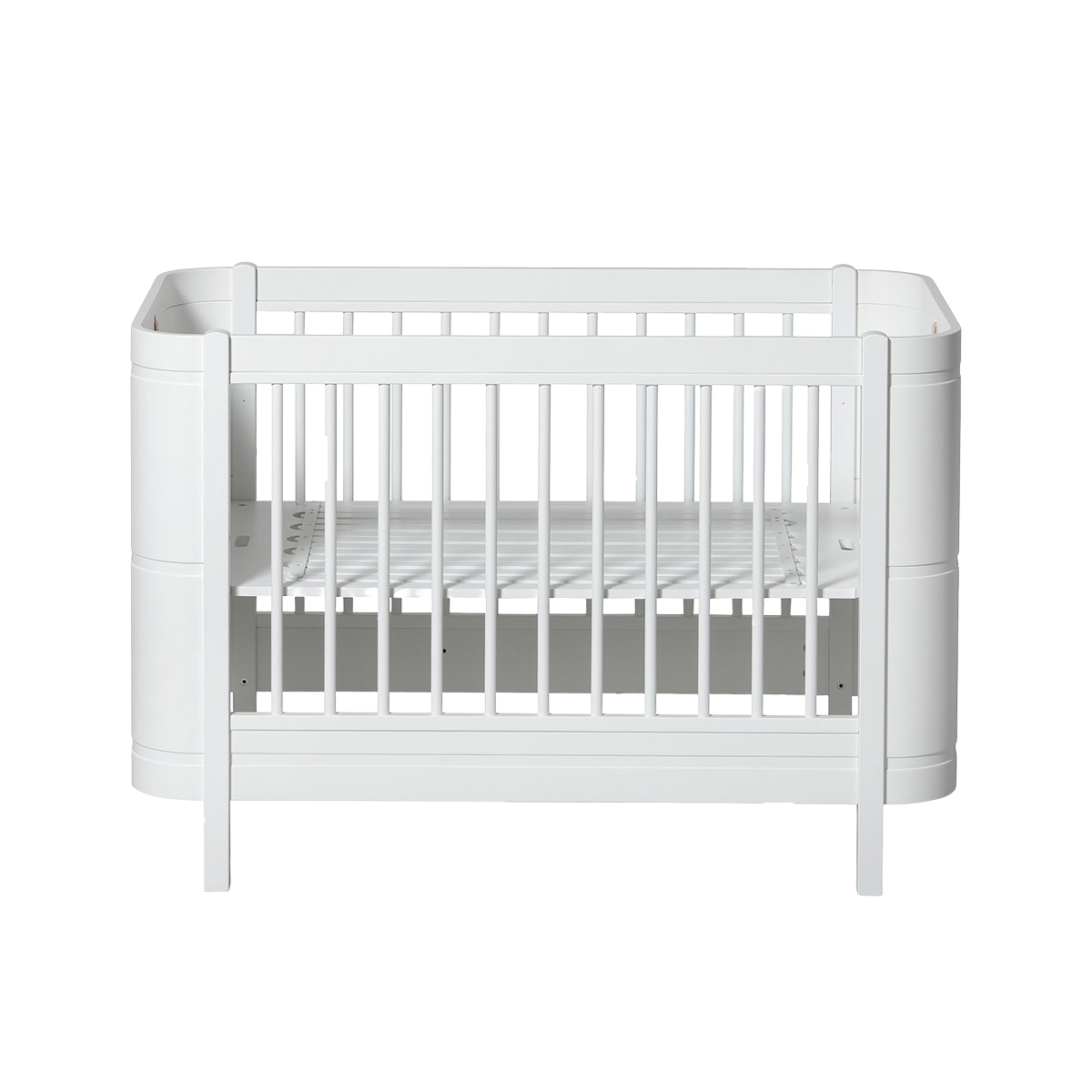 Wood Mini+ Cot Incl. Junior Kit | White