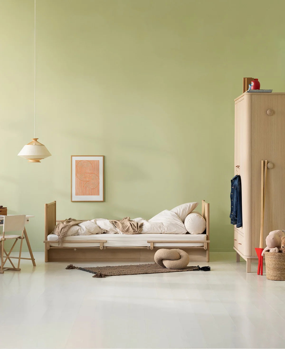 Camp Novel cot bed/bed, 60x120/120x200 cm, oak